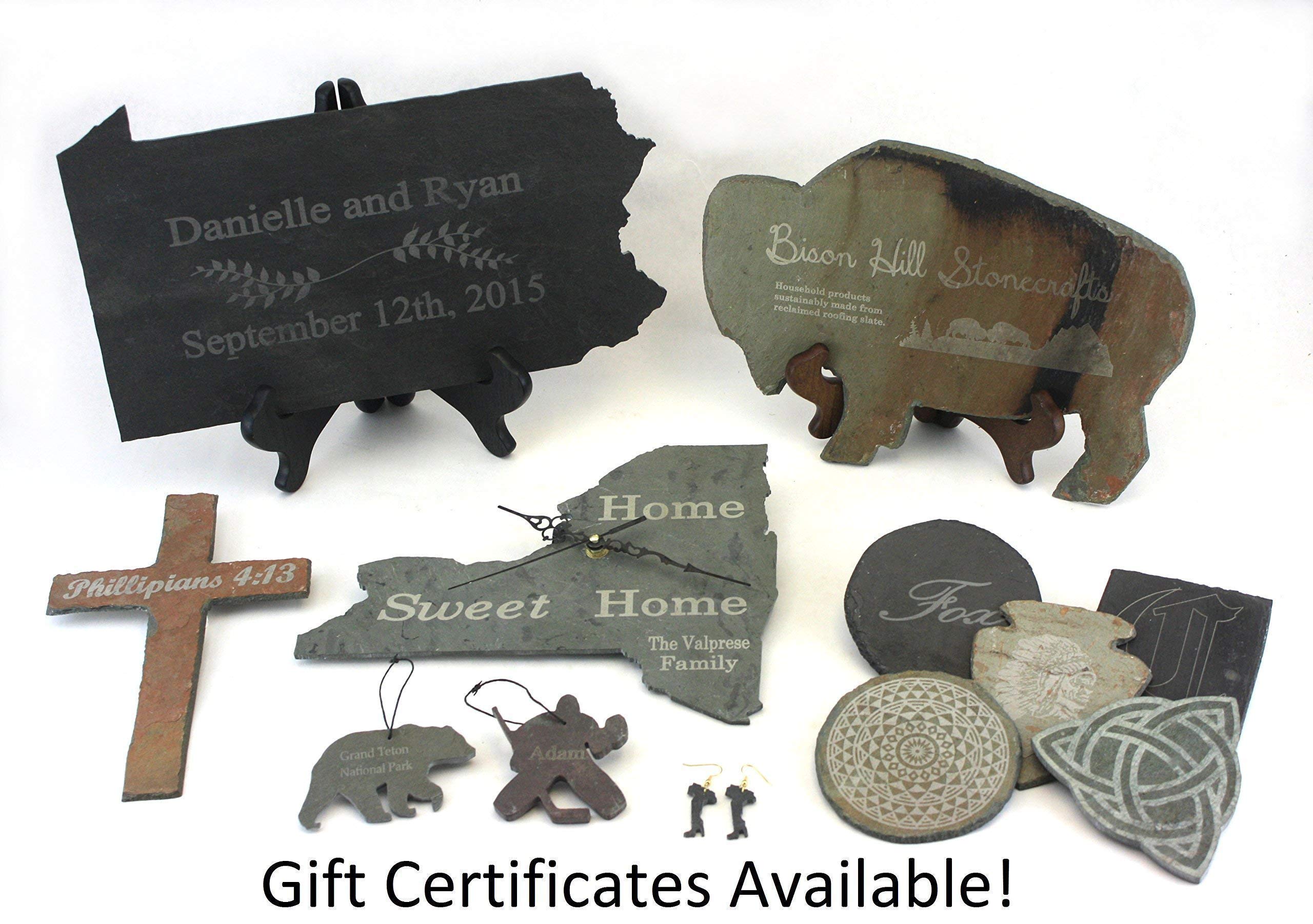Personalized Laser Engraved New Hampshire Black Slate Christmas Ornament - Custom Holiday Decor for Tree, Gift & Home Decoration