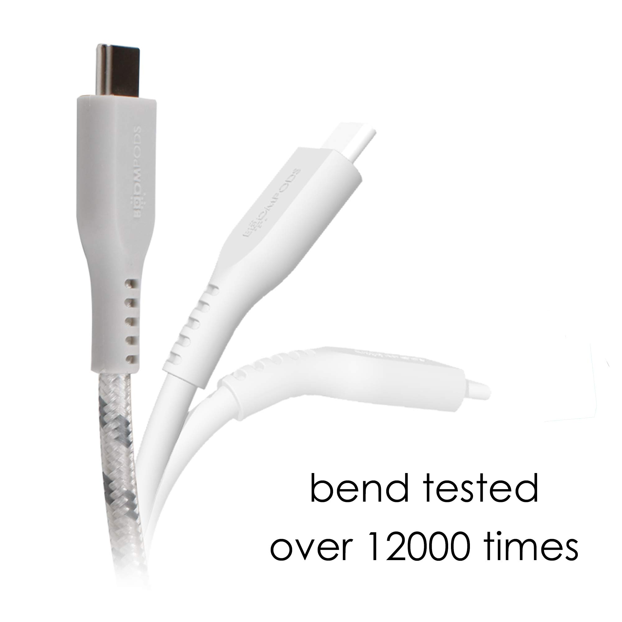 BoomPods Retro Armored USB-C to USB Braided Cable 1.5m (Titanium) - Durable Fast Charging Cord for iPhone, Android, Laptop, Gaming & Travel Accessories