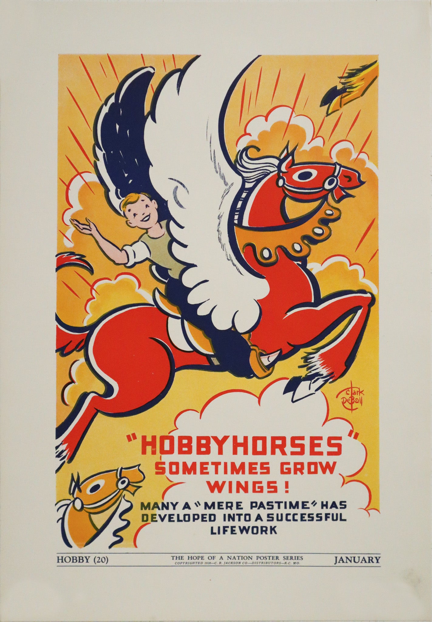 1937 American Hope of a Nation Vintage Poster Series - Collectible Hobby Horses & Historical Memorabilia | Perfect for Home Decor, Man Cave, and Americana Collections