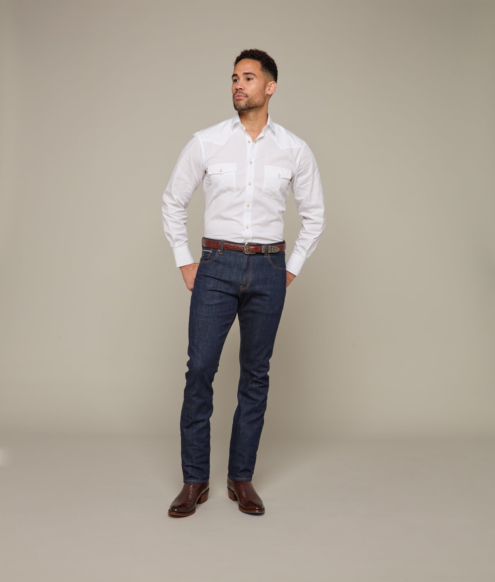 Premium Ultra Belly Caiman Leather Tapered Belt in Sienna Brown – Perfect for Business Casual & Formal Outfits