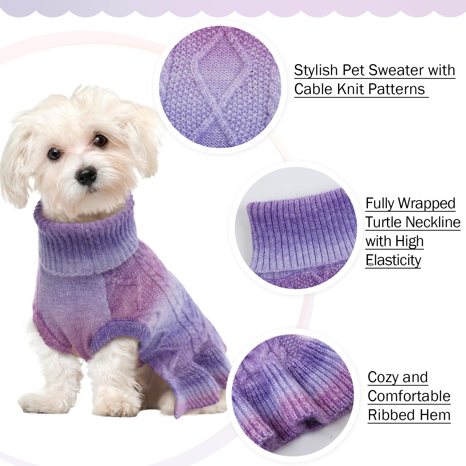 QBLEEV Warm Knit Dog Sweater for Medium Dogs - Cable Knit Pullover Winter Pet Sweater for Puppies, Girls & Boys - Cozy Christmas & Fall Outfit for Indoor & Outdoor Activities