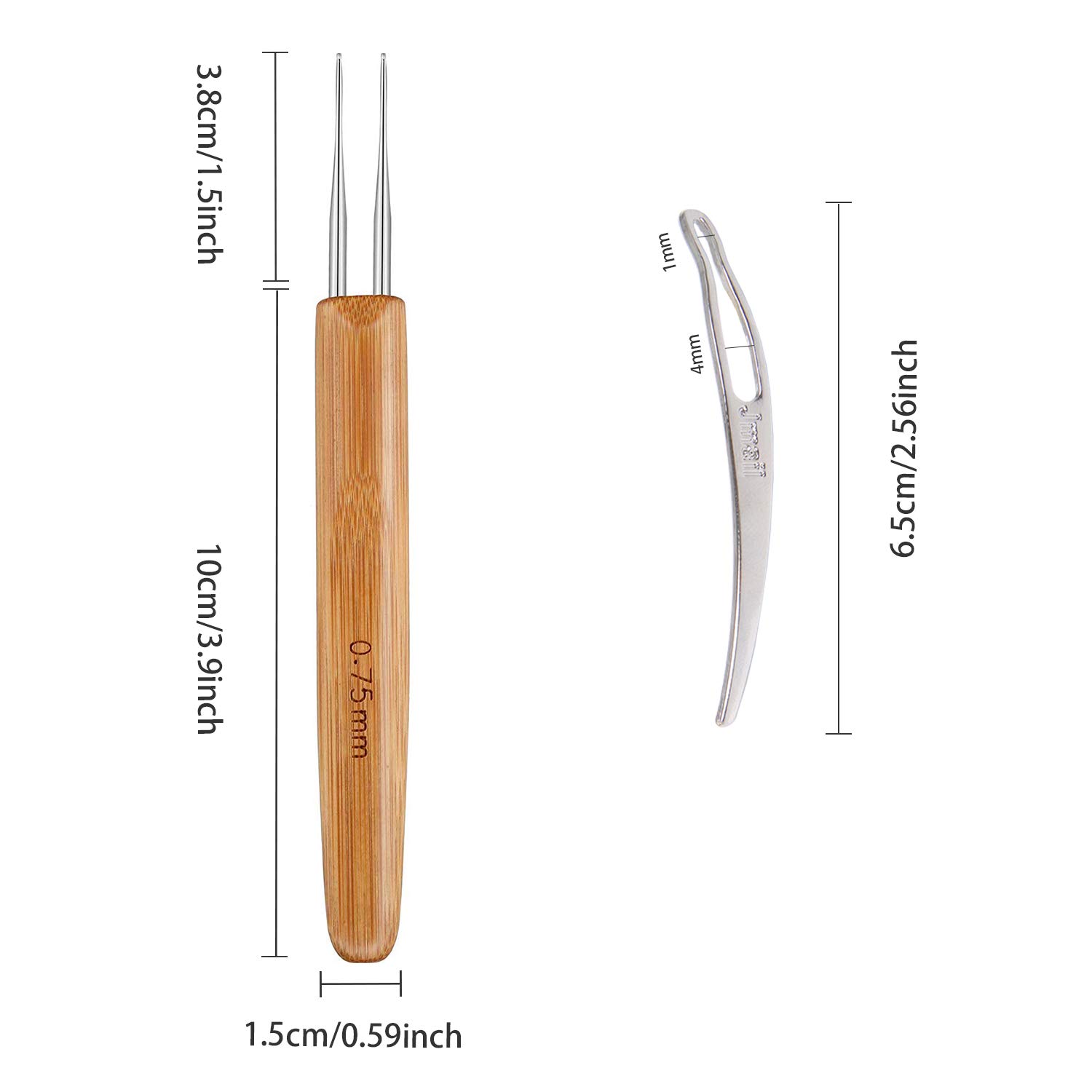AUGSUN 8-Piece Dreadlock Crochet Hook Set for Braiding Hair - Professional Locs Needle Weaving Tool Kit for Natural Hair Care & Styling - Perfect for Salon, DIY Hair Maintenance & Protective Hairstyles