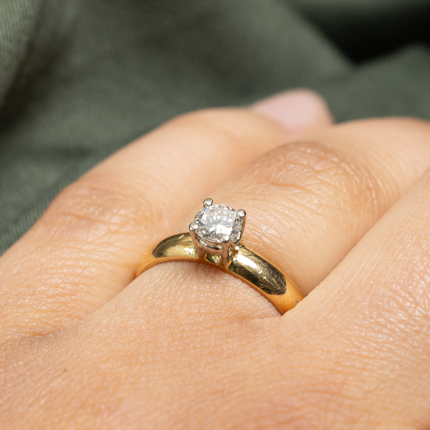 0.48ct Solitaire Diamond Engagement Ring for Women - Size 6.5 | Classic Round Cut Wedding Band | Perfect Proposal Gift & Anniversary Jewelry for Her