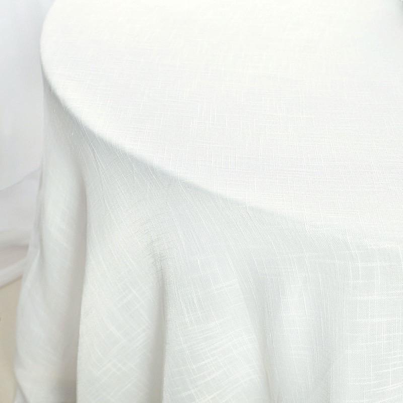Premium 120 Round Faux Burlap Polyester Tablecloth - Waterproof & Wrinkle-Resistant for Dining, Parties, and Outdoor Events