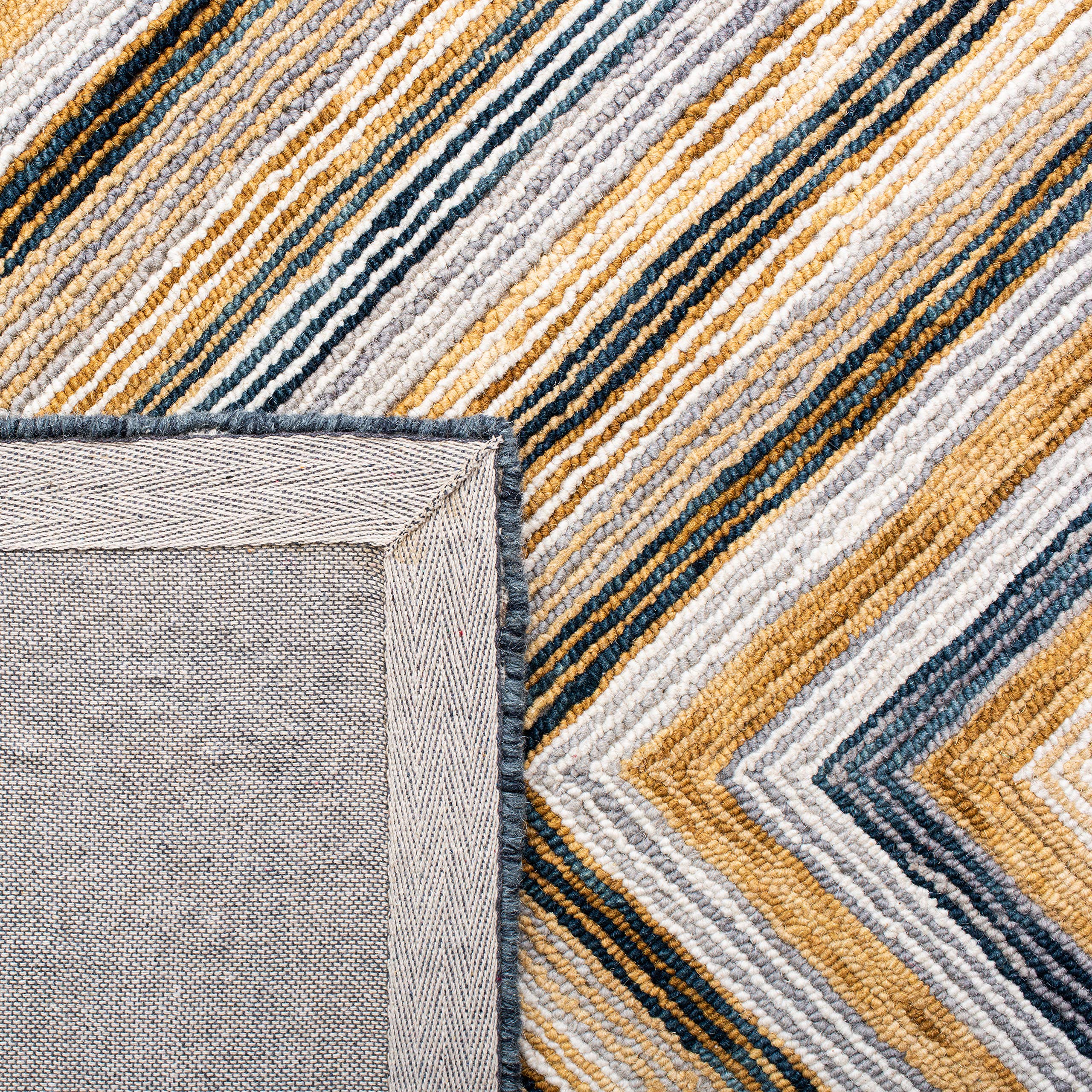 SAFAVIEH Aspen Collection 4' x 6' Navy & Gold Handmade Bohemian Wool Area Rug - Perfect for Living Room, Bedroom, or Boho Home Decor