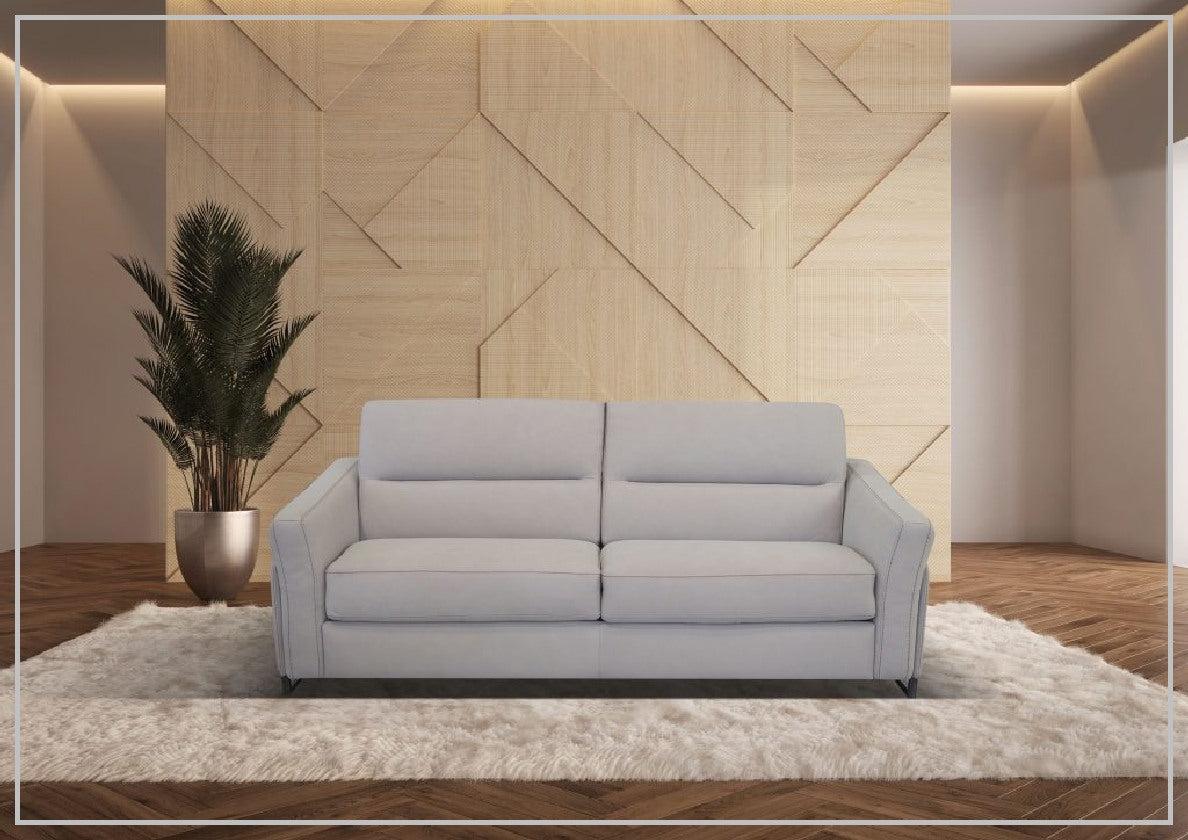 Bracci Pompea Luxury Leather Maxi Sofa Bed - Queen Size Convertible Sleeper with Premium Genuine Leather for Living Room, Guest Room & Small Spaces