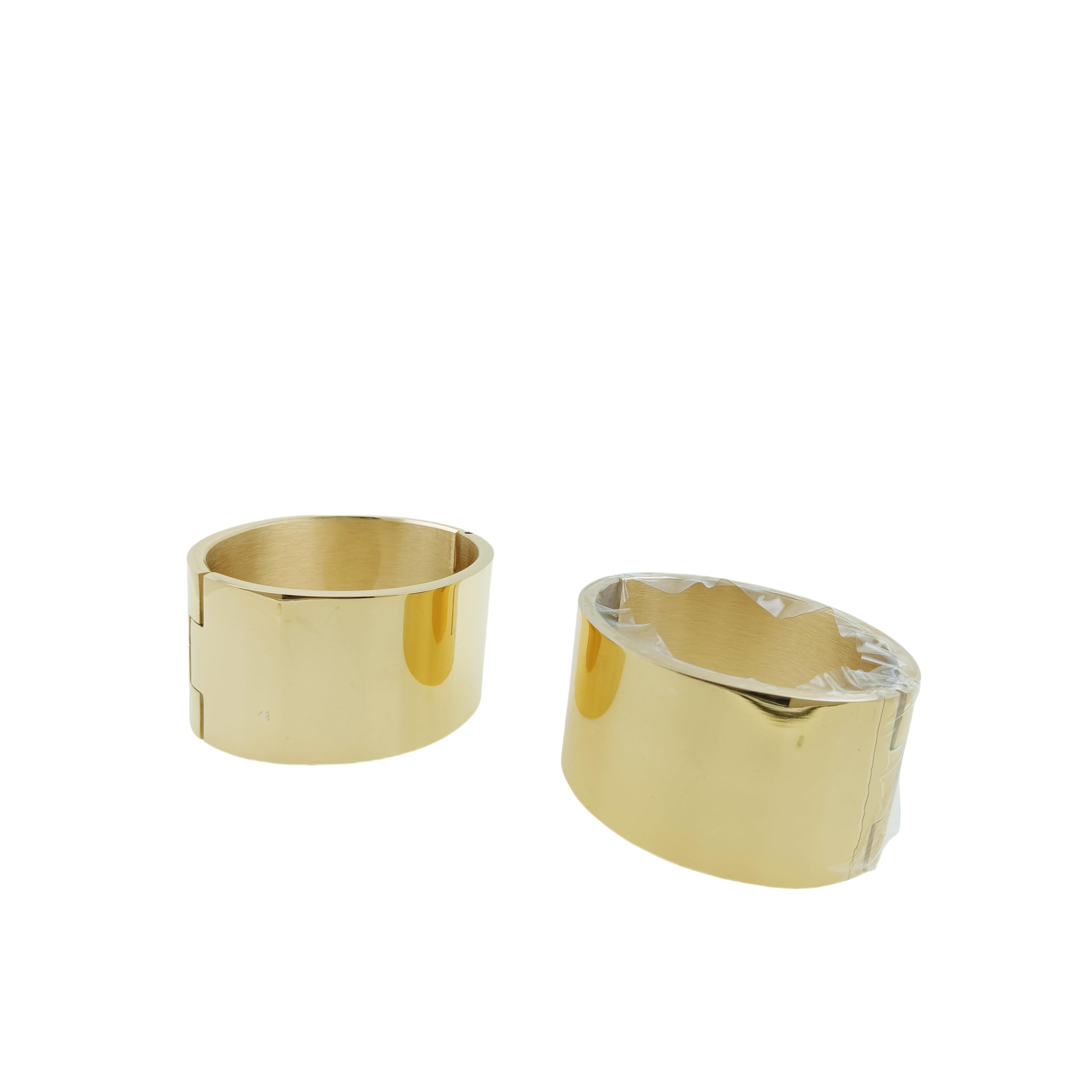Polished Stainless Steel Lockable Wrist & Ankle Cuffs - Bangle Slave Bracelets for Men & Women - Secure BDSM Jewelry for Couples Play, Roleplay & Fetish Scenes
