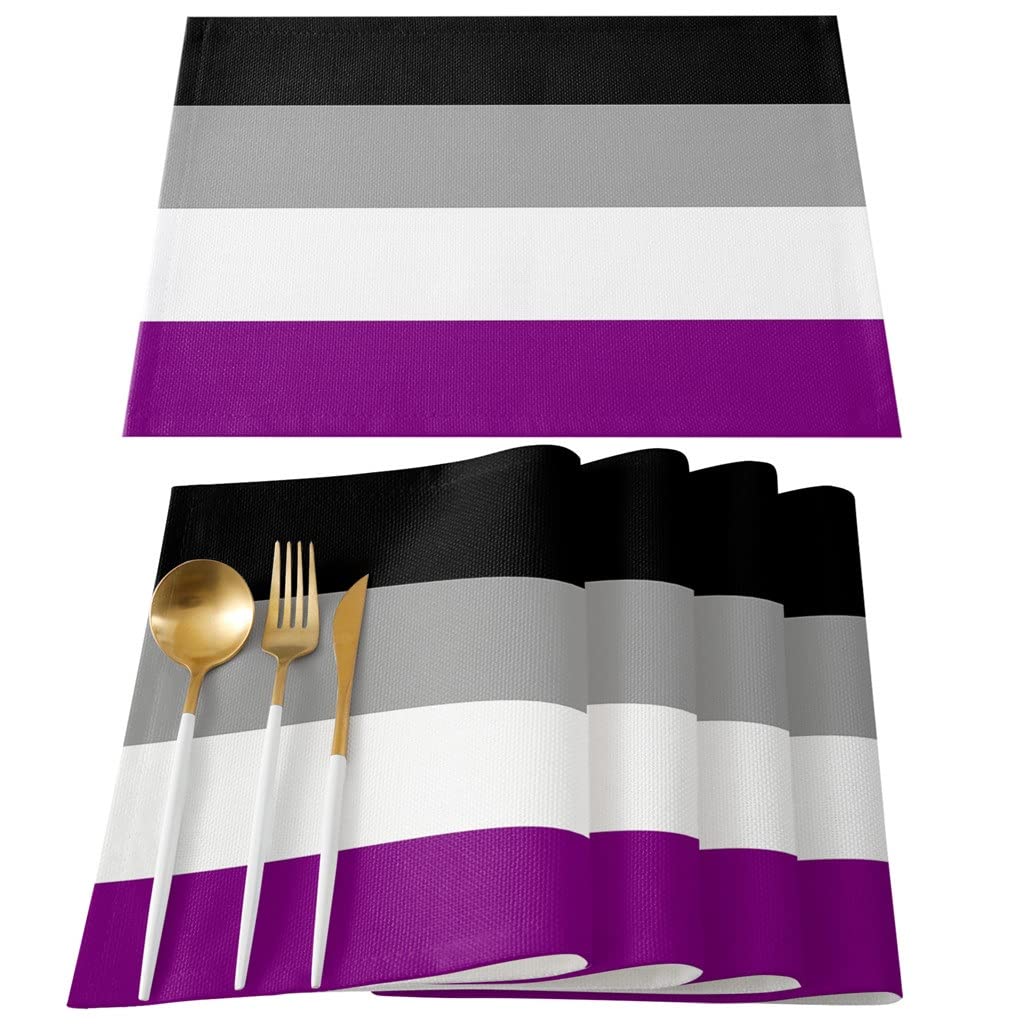 WDBBY Colorful Stripes Table Runner Set of 4 - Elegant Wedding Banquet Decor, Home Festival Party Dining Table Decoration - Perfect for Holiday Gatherings, Anniversary Celebrations & Special Occasions