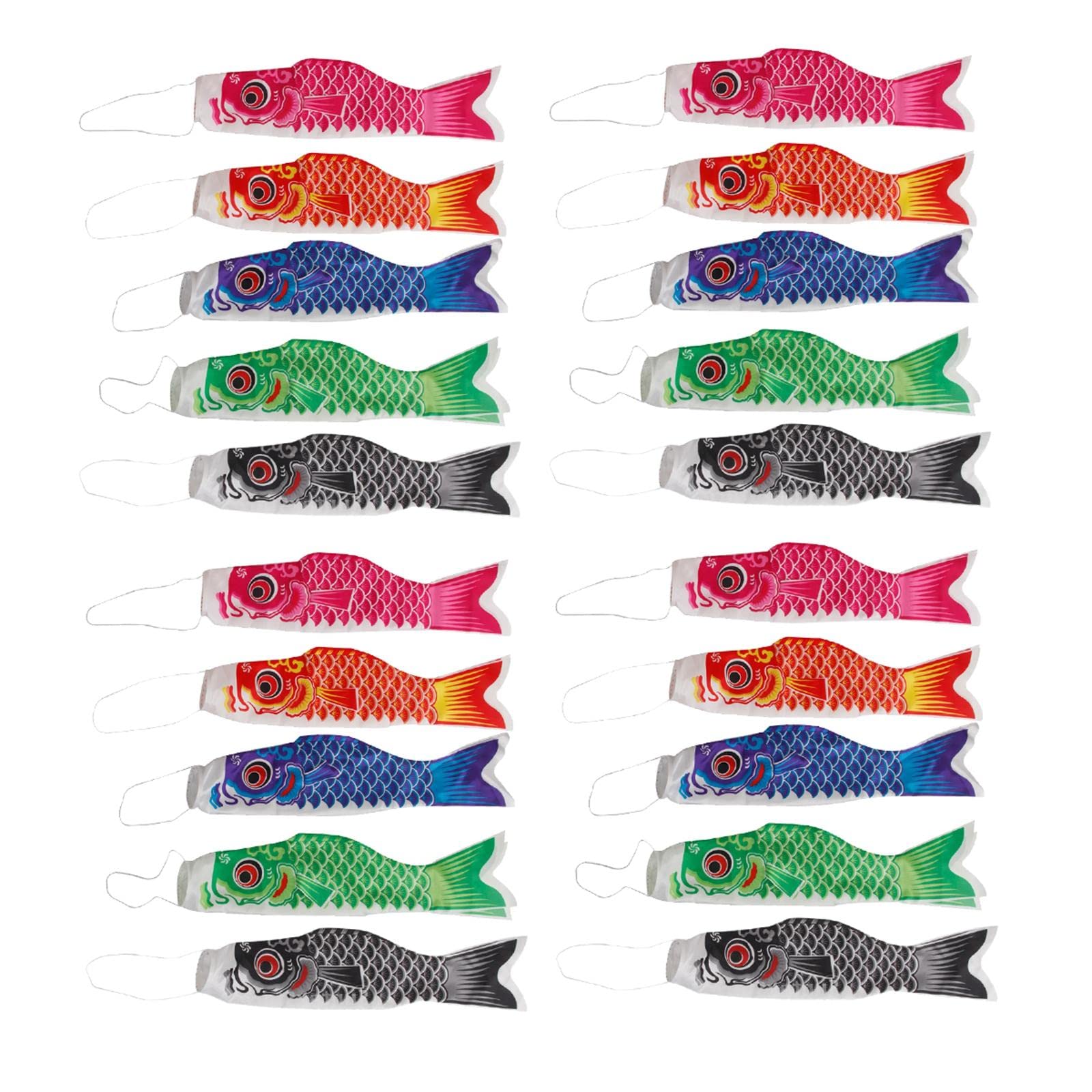 B Baosity 20 Pack Streamer Flags - Colorful Windsock Carp Flags for Outdoor Decor, Waterproof & Durable - Perfect for Garden, Yard, Party, and Festival Decorations