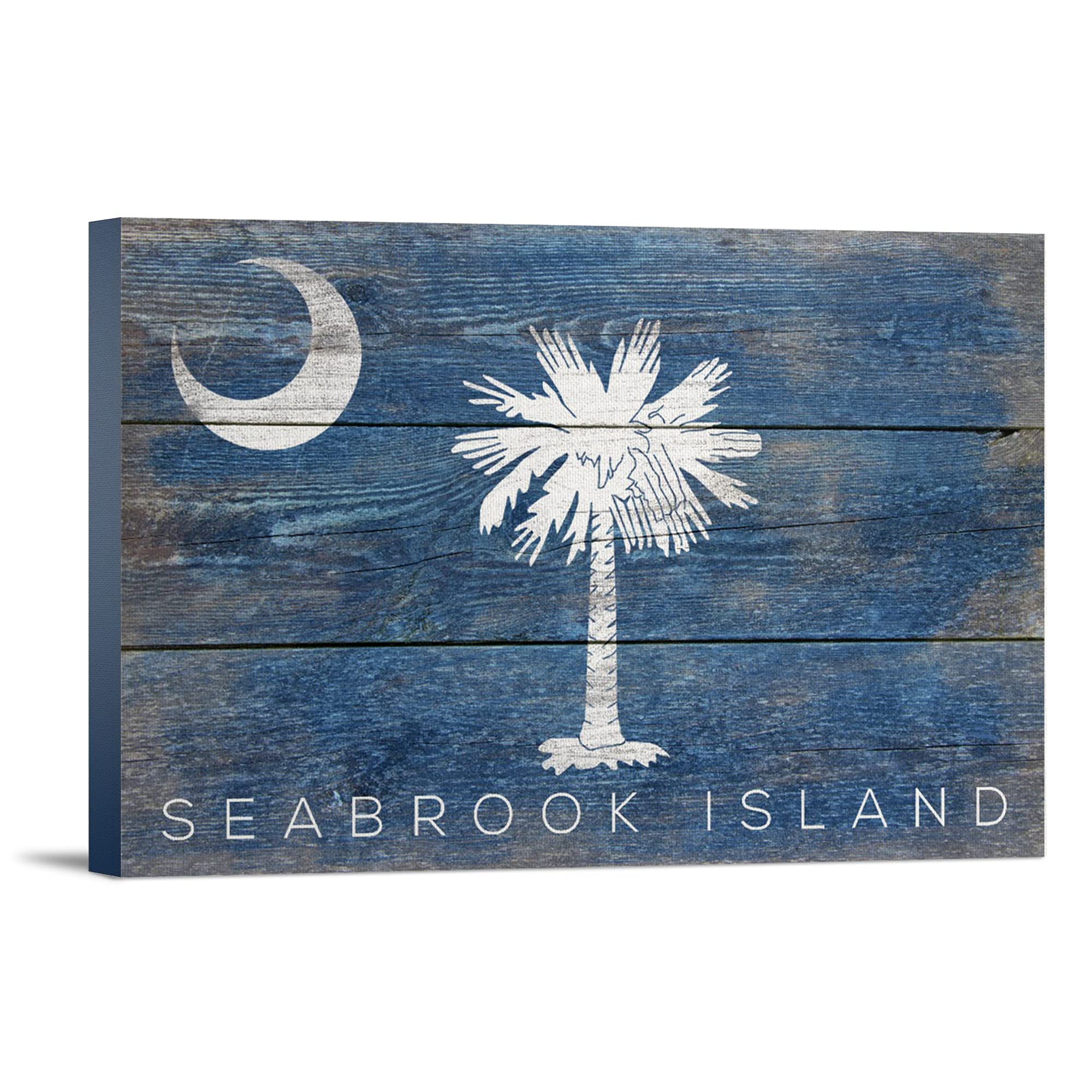 Rustic South Carolina State Flag Canvas Art - 36x24 Gallery Wrapped Stretched Canvas - Perfect for Home Decor, Office Wall Art & Coastal Living Spaces