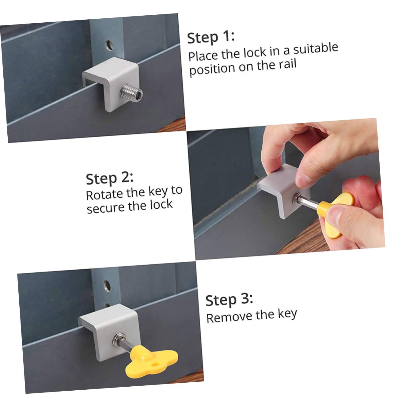 WOONEKY 8pcs Sliding Window Security Locks - Aluminum Alloy Child Safety Locks for Windows | No Drilling Required | Perfect for Home Security & Childproofing