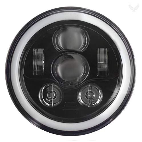 Black LED Headlight with Halo Ring