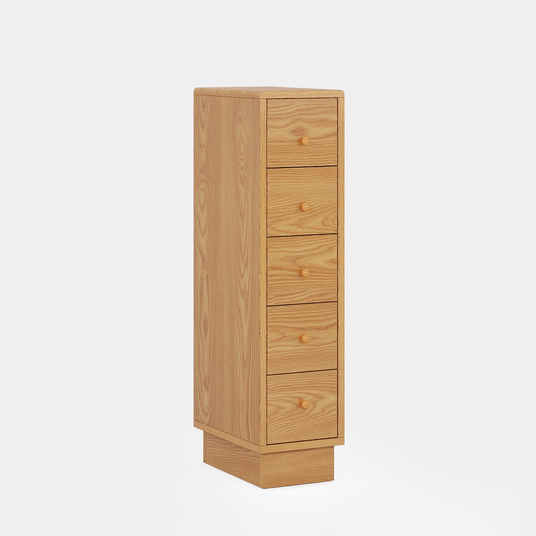 5 Drawer Wooden Chest - Narrow Dresser with Storage Drawers for Bedroom, Living Room & Office Organization