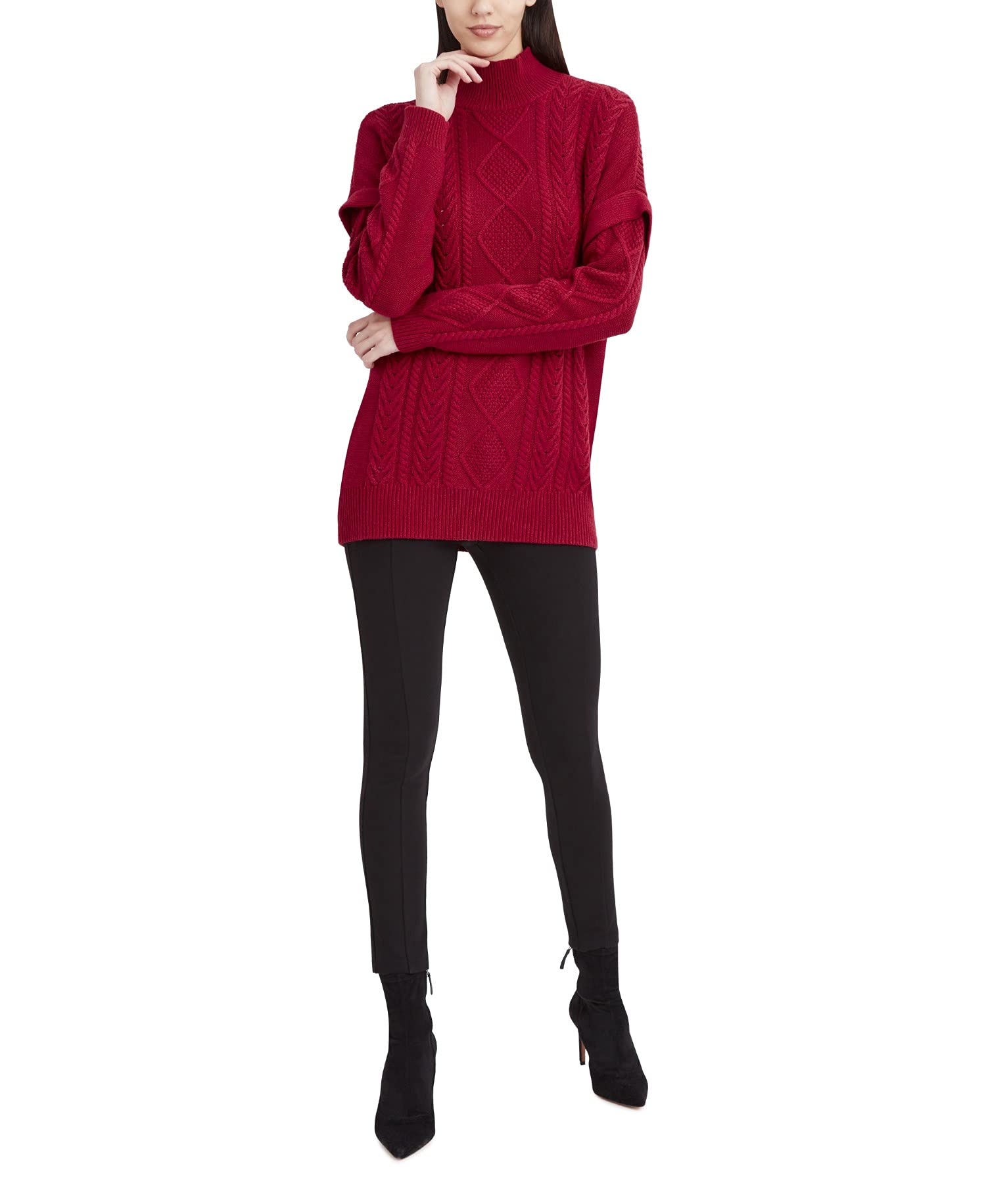 BCBGMAXAZRIA Women's Long Sleeve Turtleneck Sweater - Soft Winter Knit Pullover for Casual & Office Wear | Cozy Fall & Winter Fashion