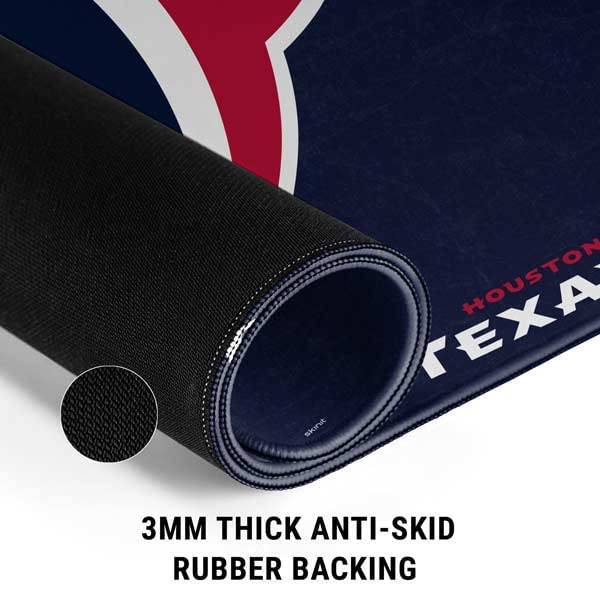 Extra Large Gaming Mouse Pad with Officially Licensed NFL Houston Texans Distressed Design - Non-Slip Rubber Base, Stitched Edges & Waterproof Surface - Perfect Desk Mat for Keyboard and Mouse - Ideal for PC Gaming, Office Work & Home Computer Setup