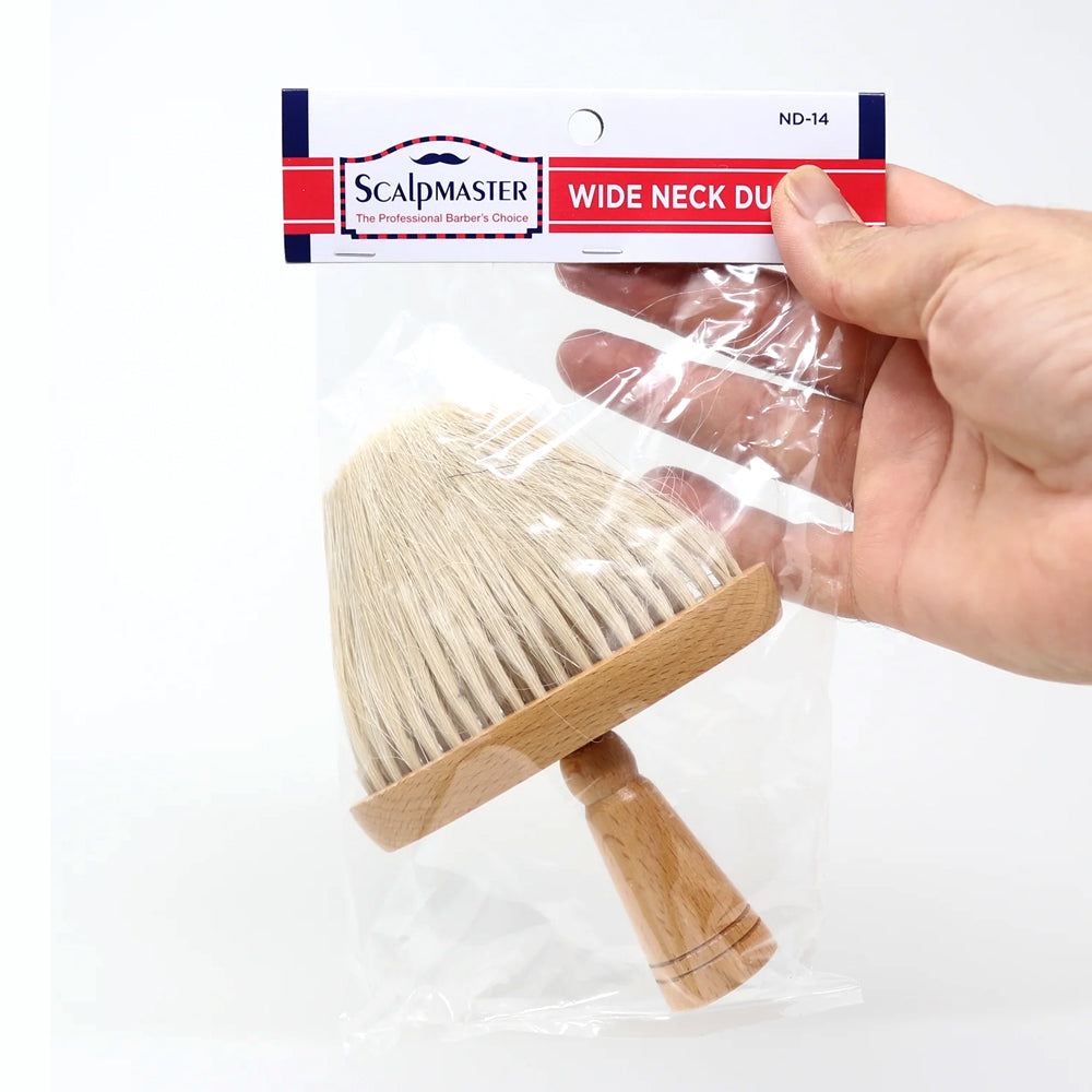 Professional Scalpmaster Barber Brush Neck Duster with Natural Bristles - Premium Barbershop Accessories for Haircut & Grooming - Perfect for Salon, Home Haircuts & Beard Trimming (1 Pack)