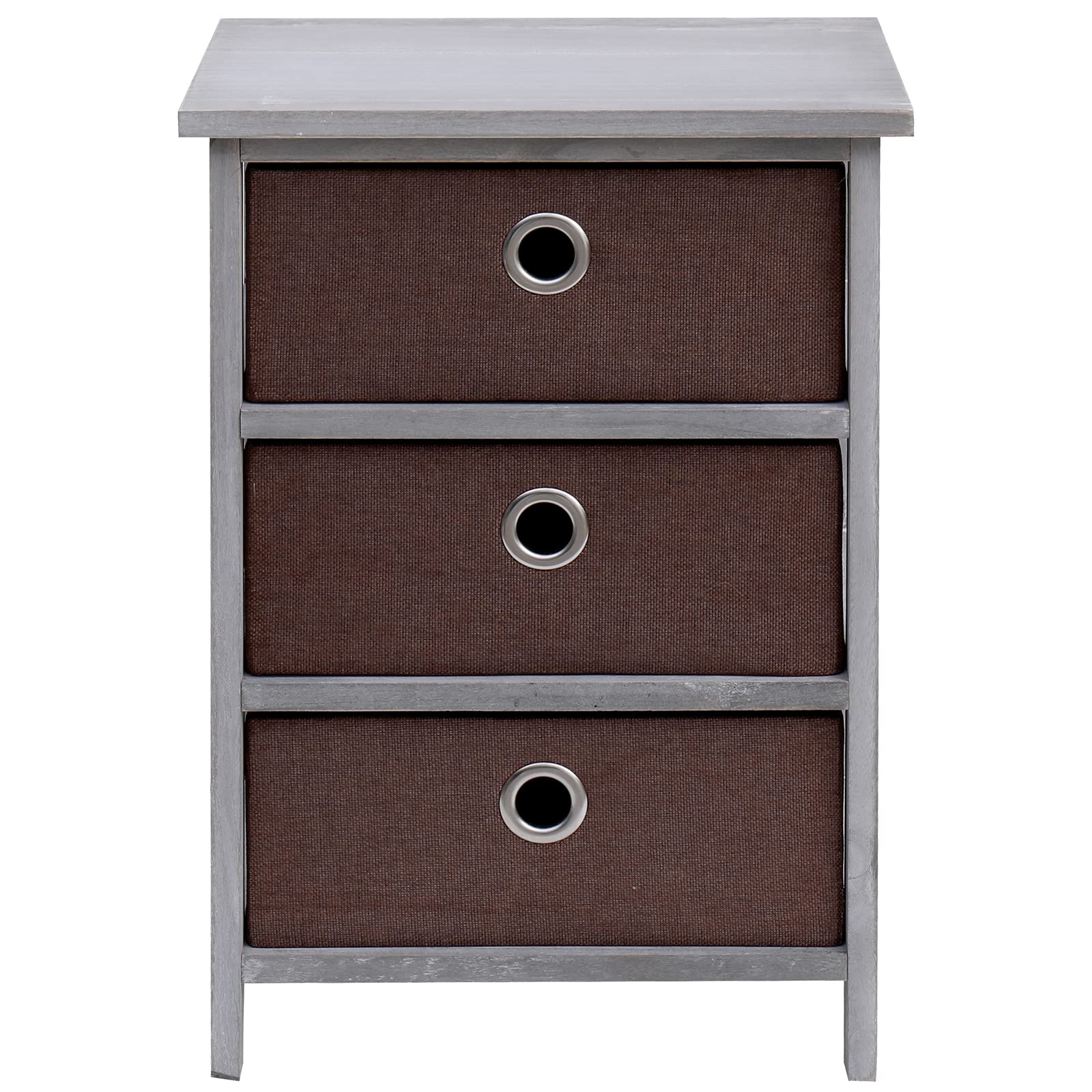 ECOMEX Wood Nightstand with Drawer - Easy Assembly Bedside Table for Bedroom, Living Room, Kitchen & Bathroom - Modern Brown & Grey Finish - Perfect for Small Spaces, Storage & Home Decor