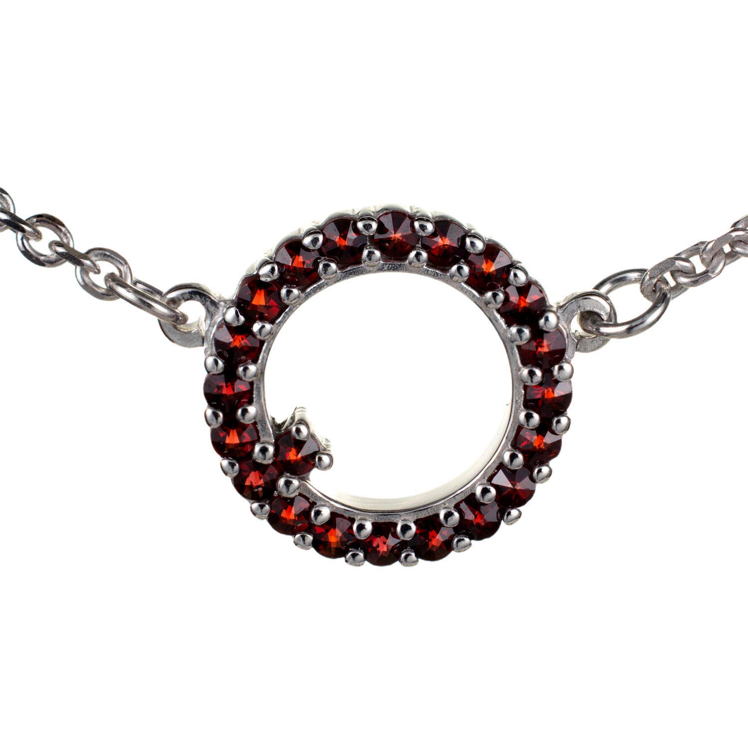Bohemian Garnet Circle Necklace for Women - Handmade Vintage Jewelry - Perfect for Boho Chic Outfits & Special Occasions
