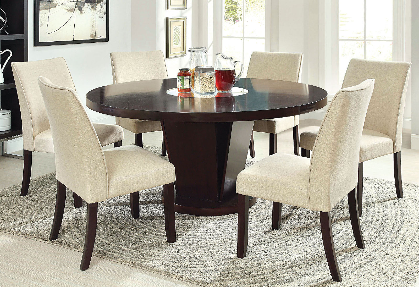 Set of 2 Ivory Fabric Dining Chairs with Solid Wood Frame & Cushioned Seats - Classic Contemporary Kitchen & Dining Room Furniture - Perfect for Small Spaces, Breakfast Nooks, and Cozy Dining Areas