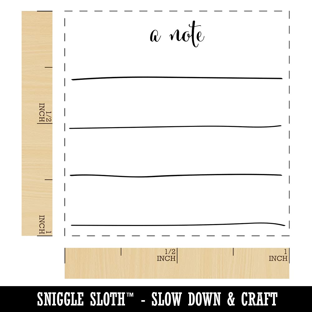 1 Inch Small Self-Inking Rubber Stamp with Red Ink - Cute Handwritten Note Design for Journaling, Planners & DIY Crafts - Blank Lines Stamp for Scrapbooking, Bullet Journals & Card Making