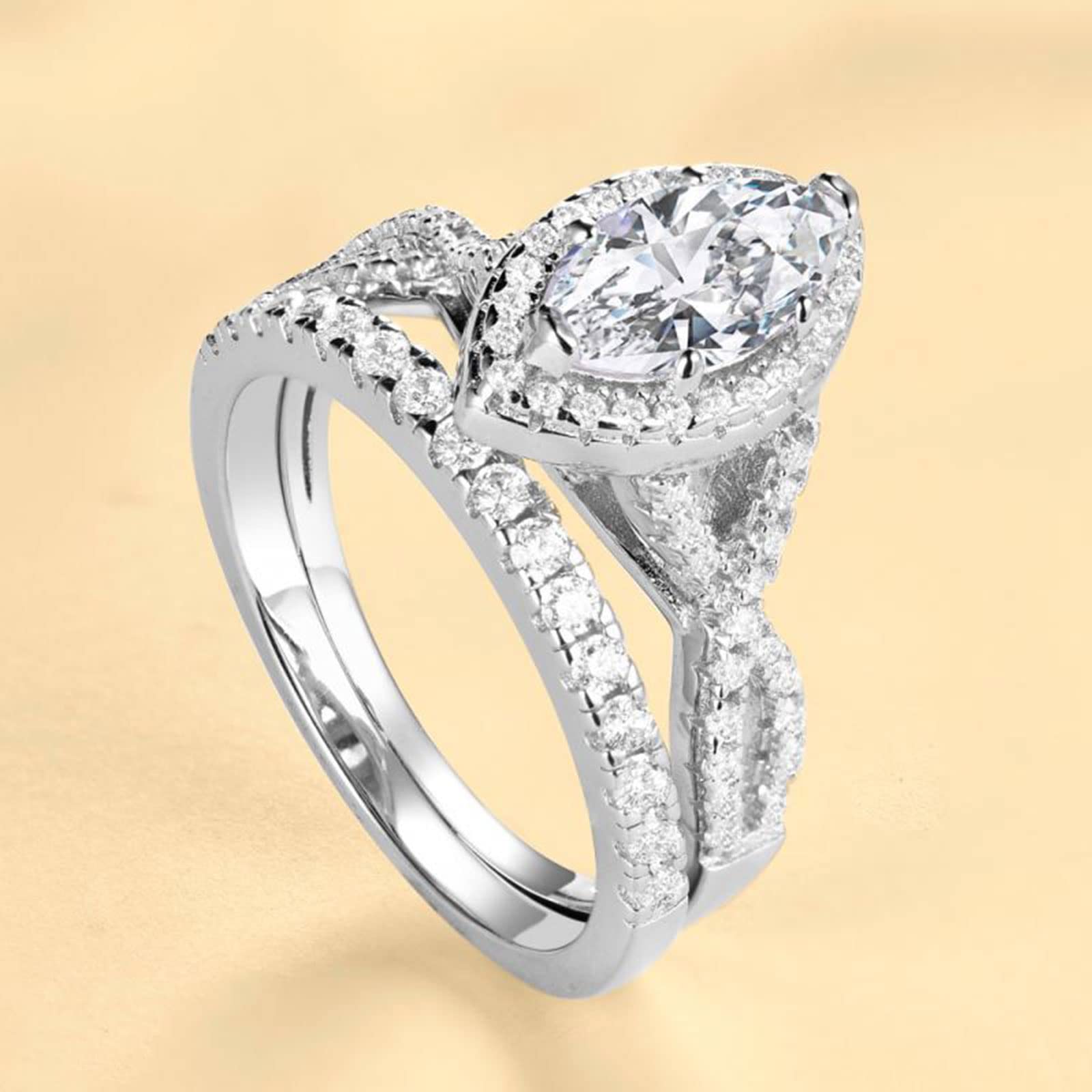 10K/14K/18K Marquise Moissanite Engagement Ring for Women - Solid Gold Wedding Band, Anniversary & Promise Gift for Her - Perfect for Proposals, Valentine's Day & Special Occasions