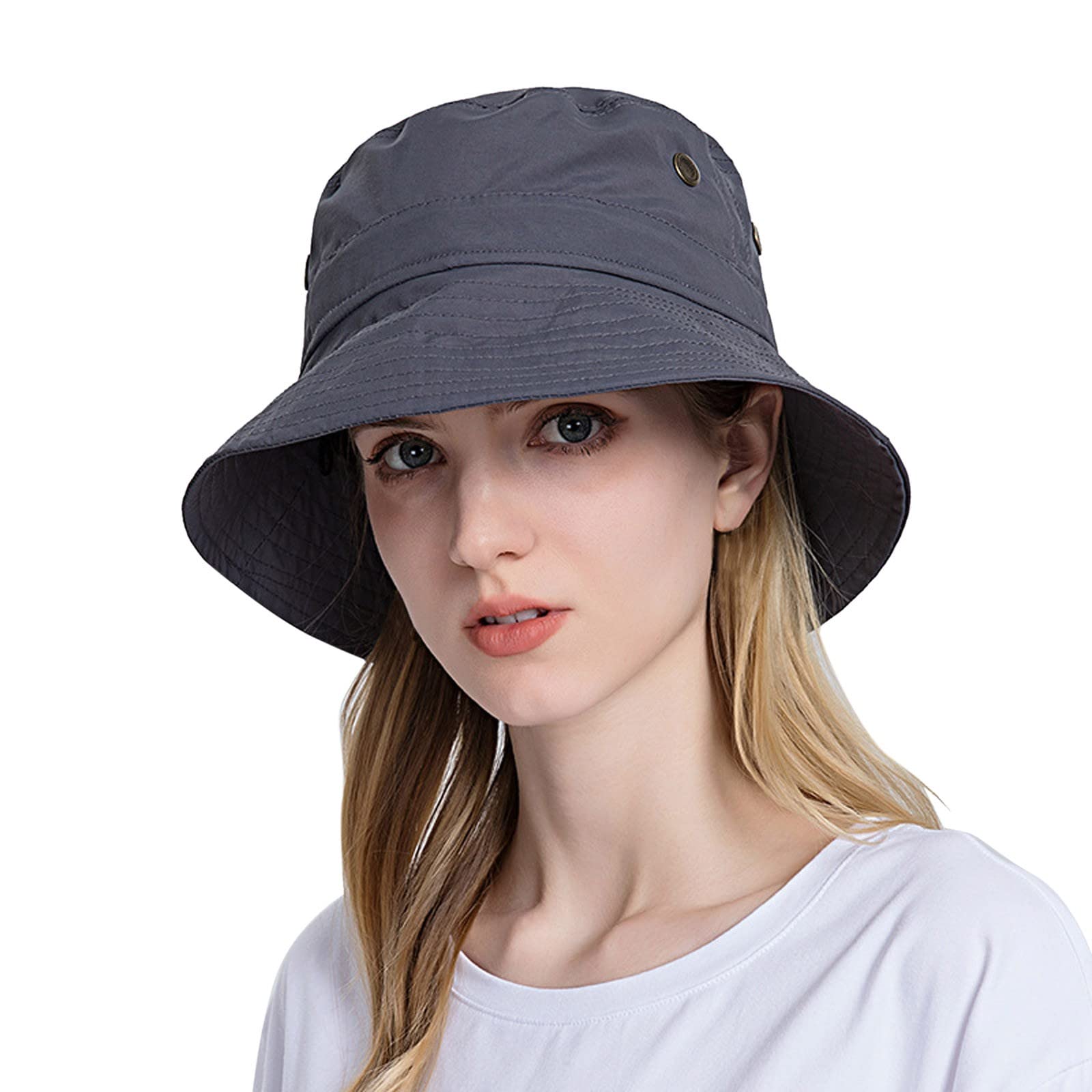 Stylish Wide Brim Sun Hat for Women & Men - UV Protection Adjustable Bucket Beach Hat - Perfect for Summer, Fishing, Travel and Outdoor Activities