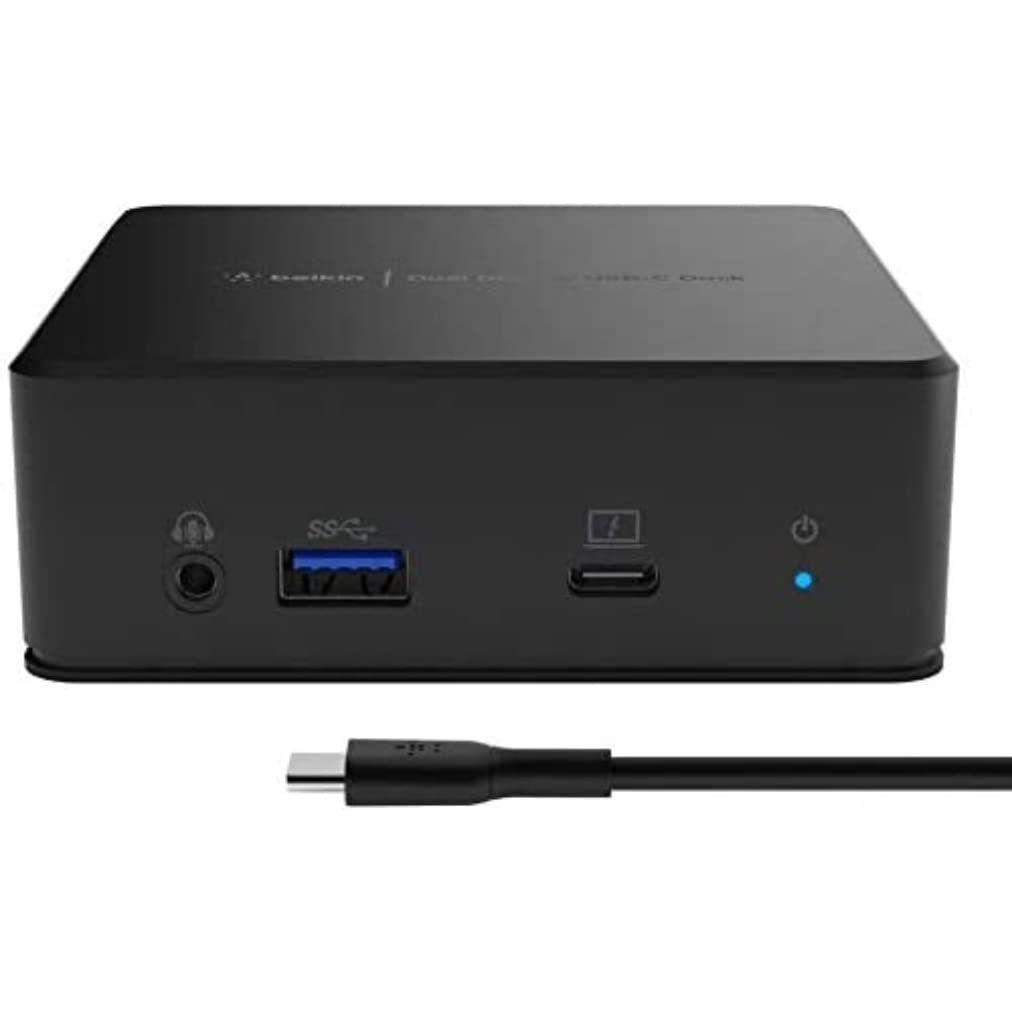 Belkin Dual Monitor USB-C Docking Station (85W Power, HDMI, USB-A 3.1 Gen 1, Gigabit Ethernet, Audio In/Out) for MacBook, XPS & Laptops - Black | Perfect for Home Office & Remote Work Setup