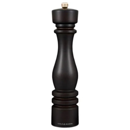 Cole & Mason Premium 12-Inch Chocolate Wood Pepper Mill - Adjustable Grinder for Fresh Ground Pepper - Perfect for Kitchen, Dining Table & Gourmet Cooking