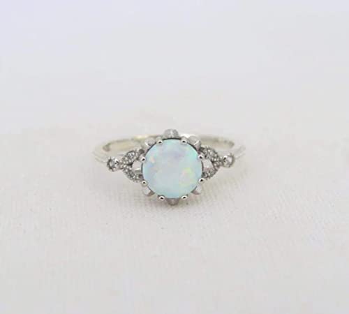 Genuine Ethiopian Welo Opal Ring in 925 Sterling Silver - October Birthstone Jewelry - Women's Engagement & Promise Ring - Perfect for Weddings, Anniversaries and Special Occasions
