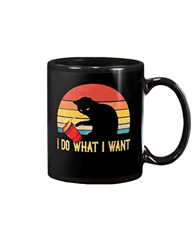 I Do What I Want Cat Coffee Mug - 11oz Ceramic Cup with Cute Cat Design - Perfect for Coffee, Tea & Hot Drinks at Home or Office
