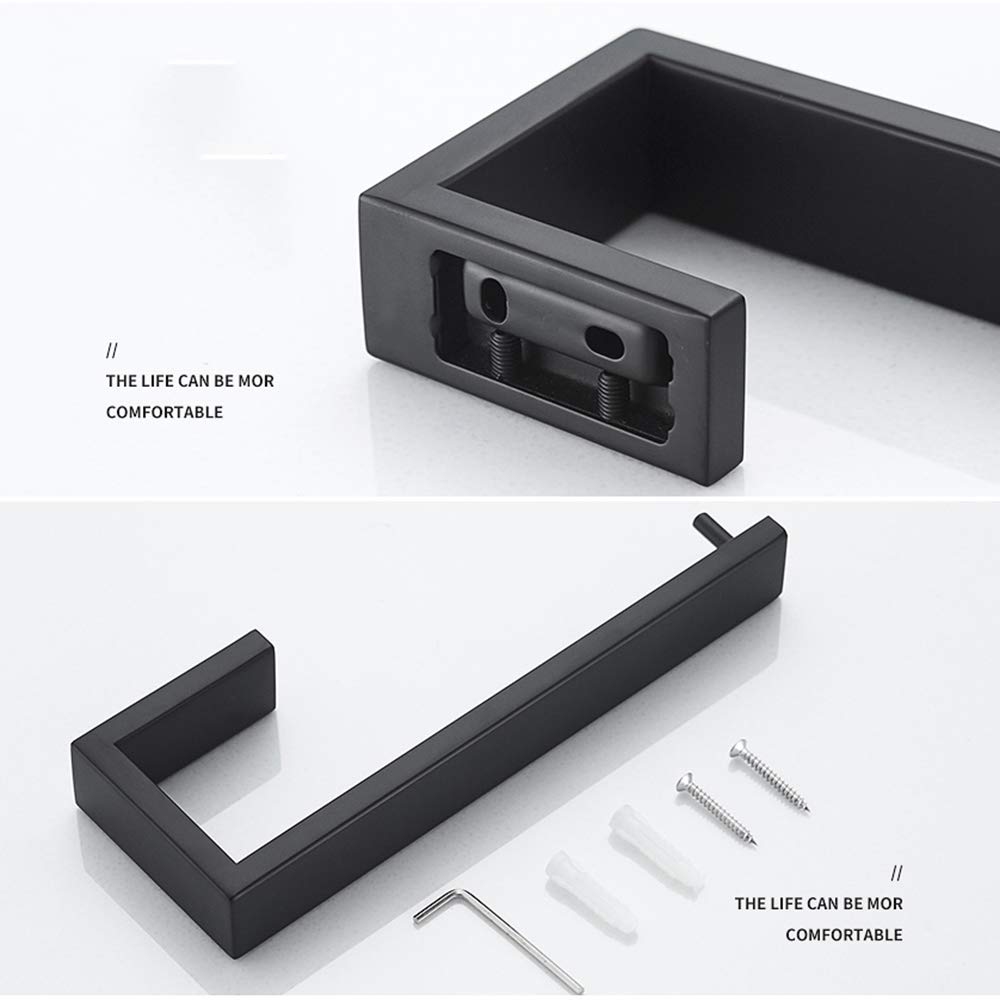 Black Stainless Steel Towel Ring - Wall Mounted Bathroom Accessory for Bath & Shower