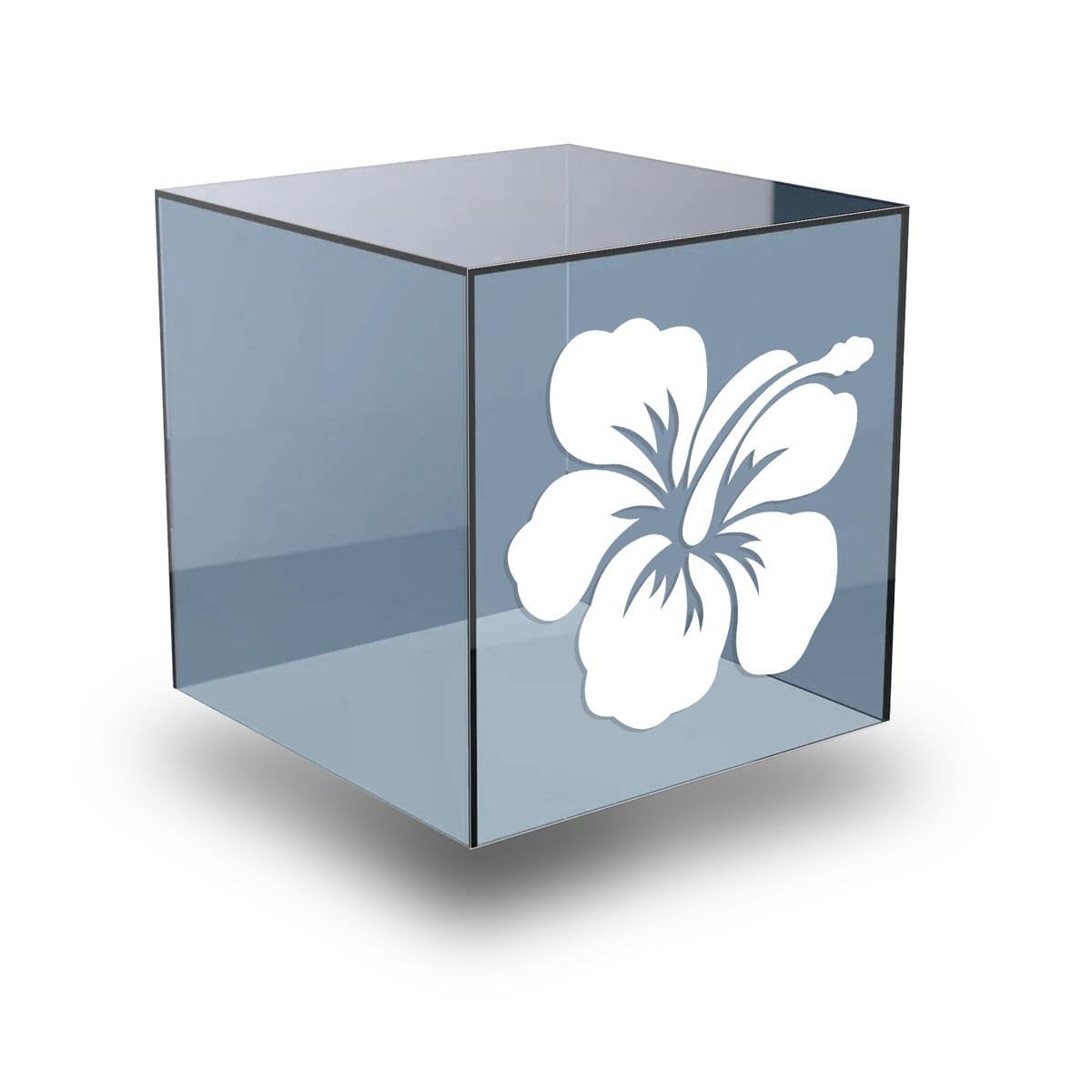 Hibiscus Flower Decals - Waterproof Vinyl Stickers for Cars, Tablets, Laptops - 3 x 2.66 Inch White Racing Decals - Perfect for Vehicle Customization, DIY Crafts & Hobby Projects