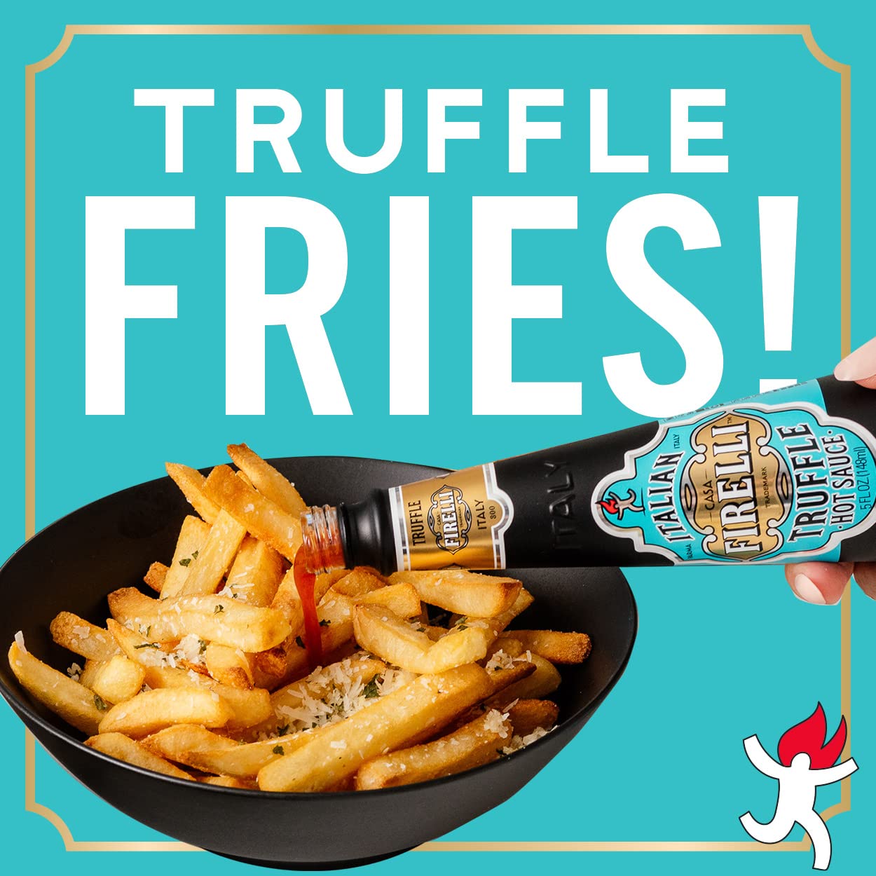 FIRELLI Truffle Hot Sauce - 5oz Bottle (Pack of 6) | Premium Italian Hot Sauce with Calabrian Chili Peppers | Gluten Free, Keto Friendly | Perfect for Truffle Fries, Sandwiches, Pizza & Pasta | Made in Italy | Great for Gifting & Home Cooking