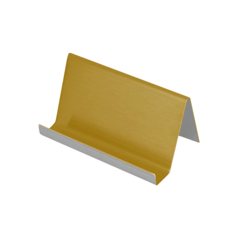 Premium Stainless Steel Business Card Holder - Elegant Desktop Name Card Display Stand for Office & Networking Events - Golden Finish (1 Piece) - Perfect for Professional Meetings, Conferences, and Corporate Gifts