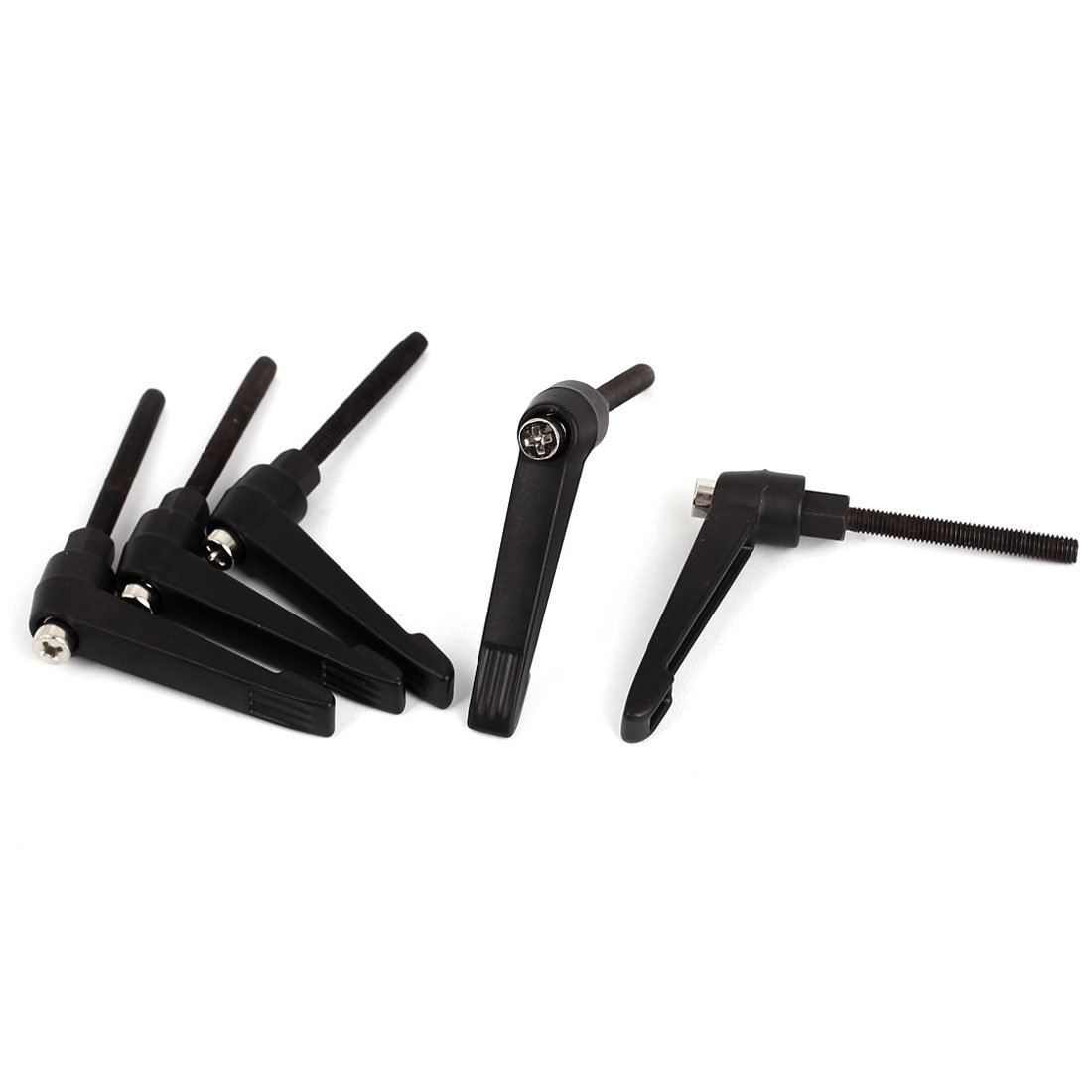 uxcell 5Pcs Black M5x40mm Male Thread Metal Adjustable Clamp Handle - Perfect for DIY Projects, Furniture Assembly, and Workshop Tool Organization