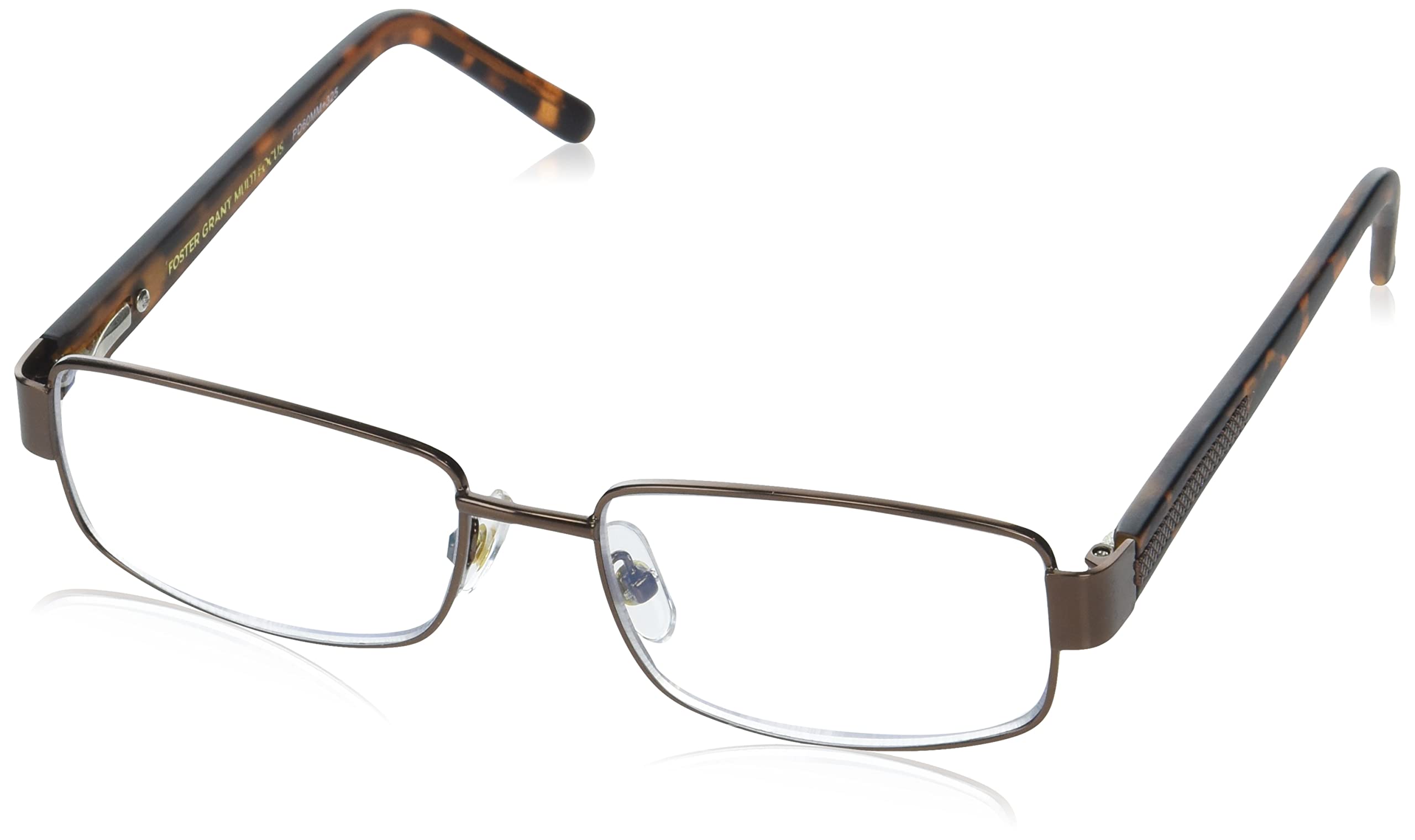 Foster Grant Men's Wes Multifocus Reading Glasses - Rectangular Frame for Computer Work, Reading & Office Use