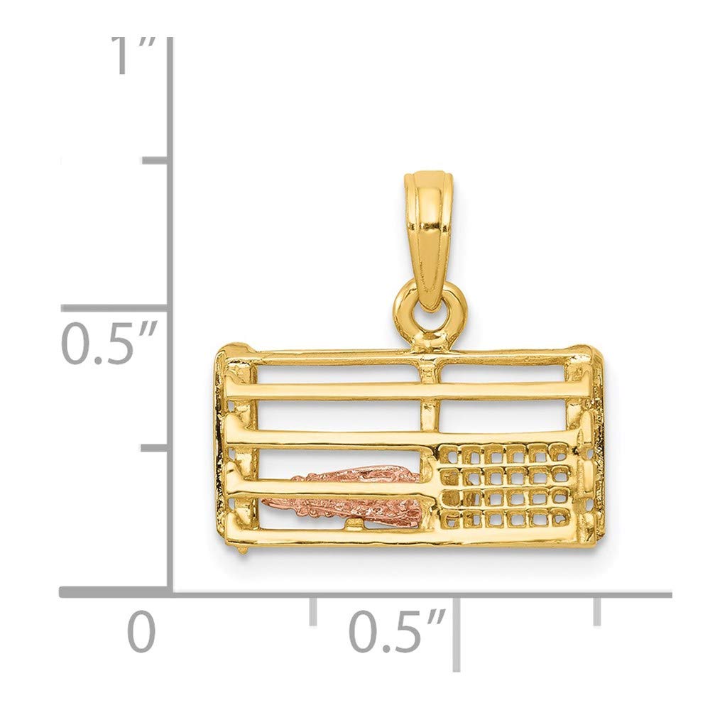 The Black Bow 14k Two-Tone Gold Large 3D Lobster Trap Pendant - Perfect for Elegant Jewelry Gifting and Everyday Luxury
