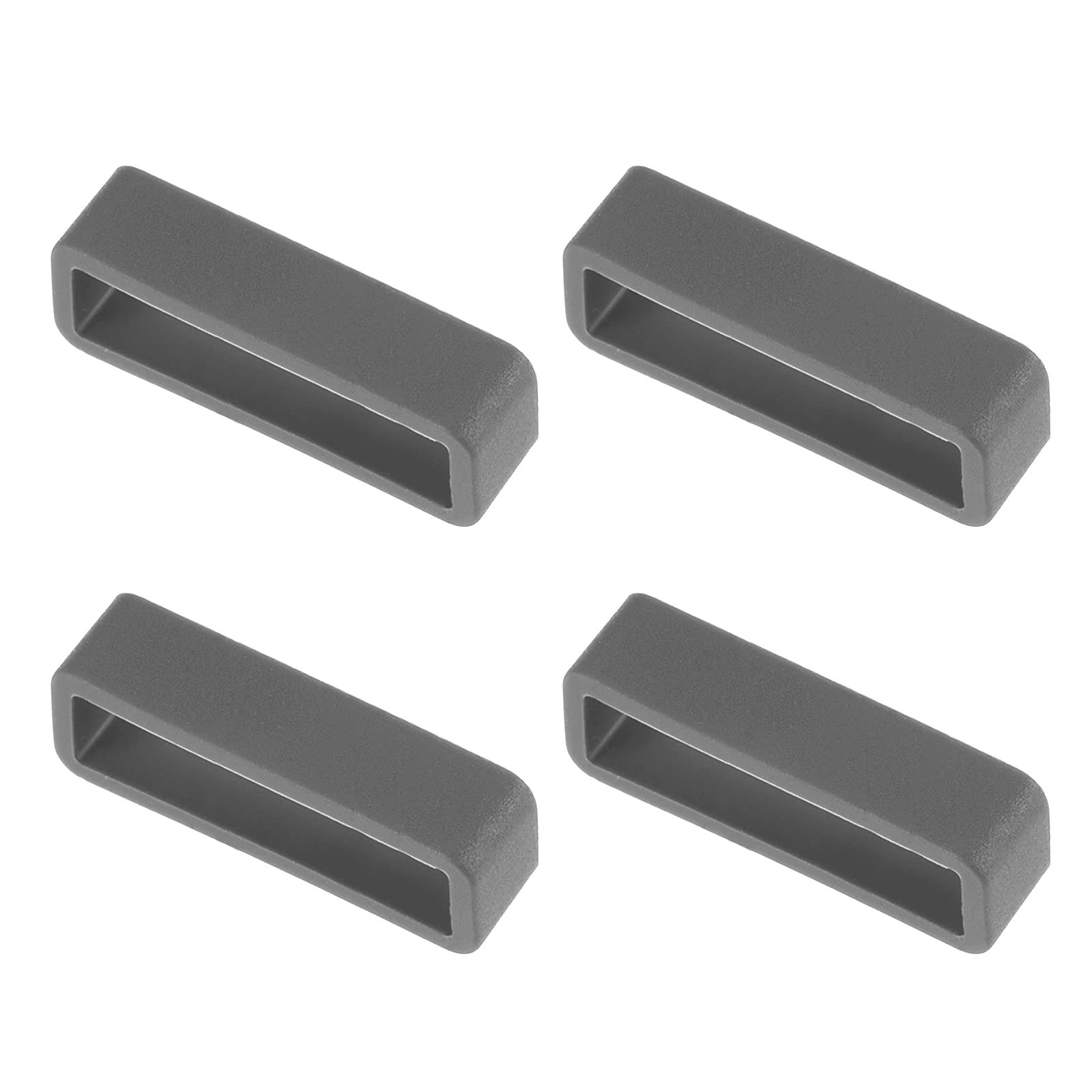 uxcell 26mm Watch Band Strap Loops - 4 Pack Deep Gray Silicone Replacement Fastener Rings for Watch Holder Keeper, Secure Fit for Sports & Outdoor Activities