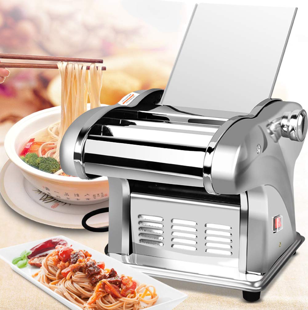 Electric Pasta Maker Machine 110V - Stainless Steel Noodle Maker with 6 Thickness Settings & 1 Cutter - Perfect for Homemade Spaghetti, Dumpling Wrappers & Fresh Pasta Dough | Ideal for Italian Cuisine, Asian Noodles & Family Cooking