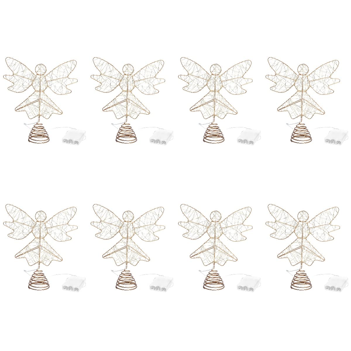 GALPADA 8-Piece Christmas Tree Topper Light Set - Iron Craft Xmas Tree Decorations for Holiday Home Party & Indoor Outdoor Christmas Decor