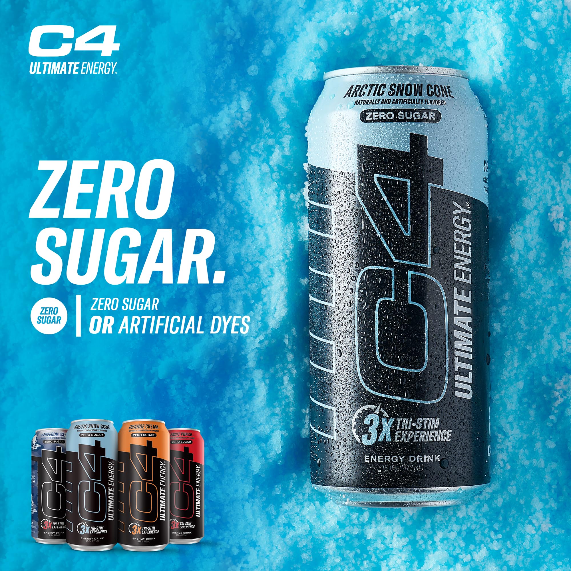 Cellucor C4 Ultimate Pre Workout Powder - Sugar Free Energy Drink with 300mg Caffeine, TeaCrine & Dynamine | Tri-Stim Energy Boost | 16oz Variety Pack (12 Pack) | Perfect for Gym, Running & High-Intensity Training