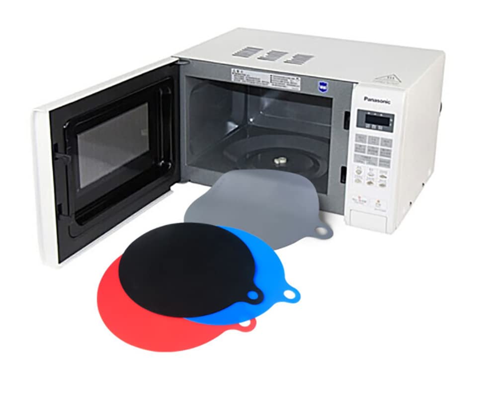 10 Inch Non-Stick Silicone Microwave & Oven Baking Mat - Heat Resistant Kitchen Pot Mat for Cooking, Roasting & Baking (Black) | Perfect for Microwave, Oven & Countertop Use