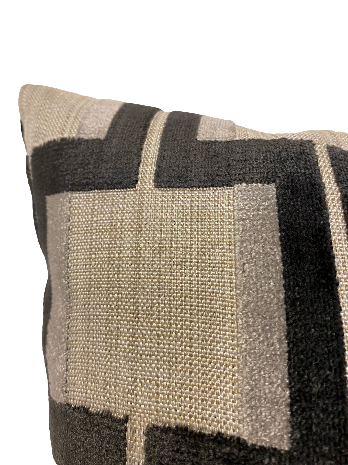 Wyndham Carbon Geometric Throw Pillow 17x17 Inch - Modern Home Decor for Living Room, Bedroom & Sofa