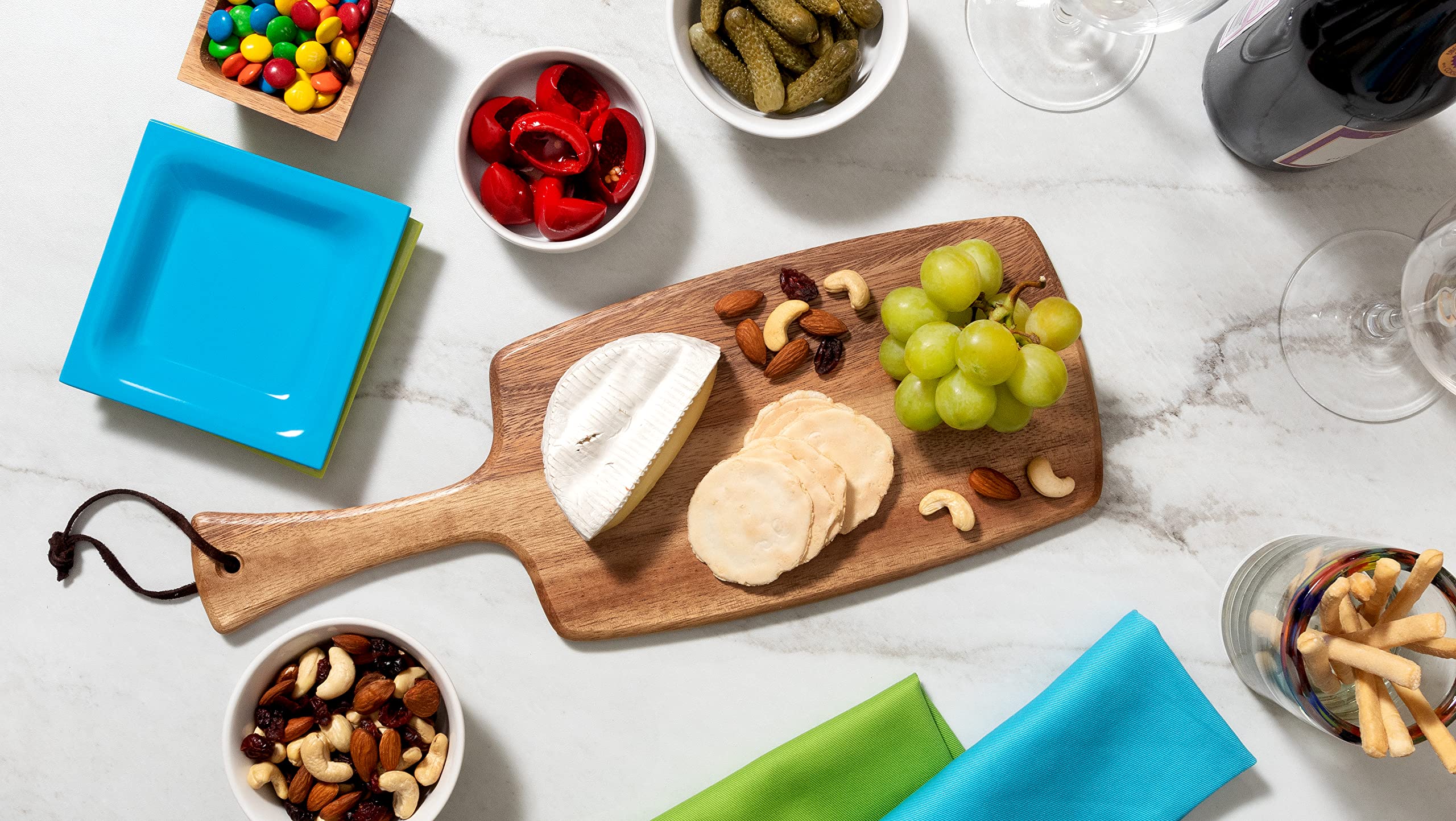 Lipper International 1316 Acacia Wood Charcuterie Board for Cheese, Meat & Snacks - 16