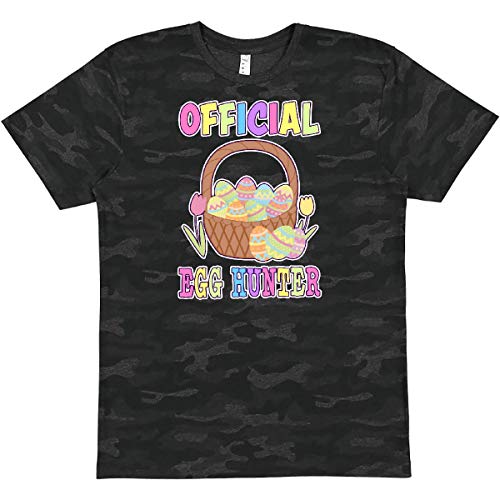 Inktastic Official Egg Hunter with Easter Basket and Eggs Graphic T-Shirt - Fun Easter Outfit for Egg Hunts, Family Gatherings & Spring Celebrations