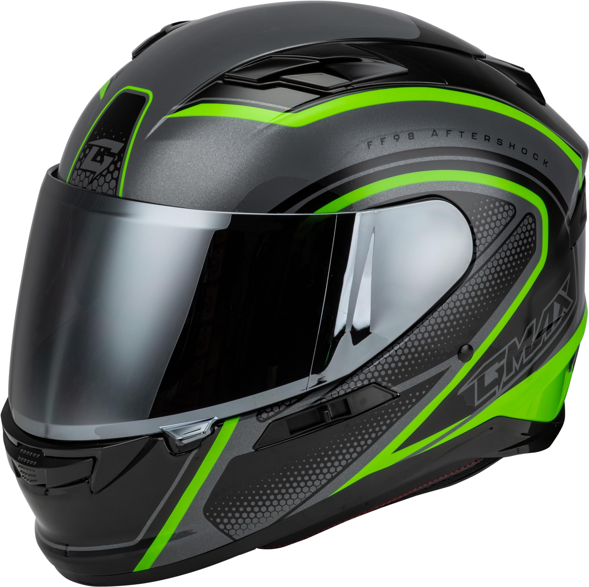 GMAX FF-98 Aftershock Full-Face Motorcycle Helmet - DOT Certified for Safety - Comfortable & Lightweight Design for Street Biking & Cruising