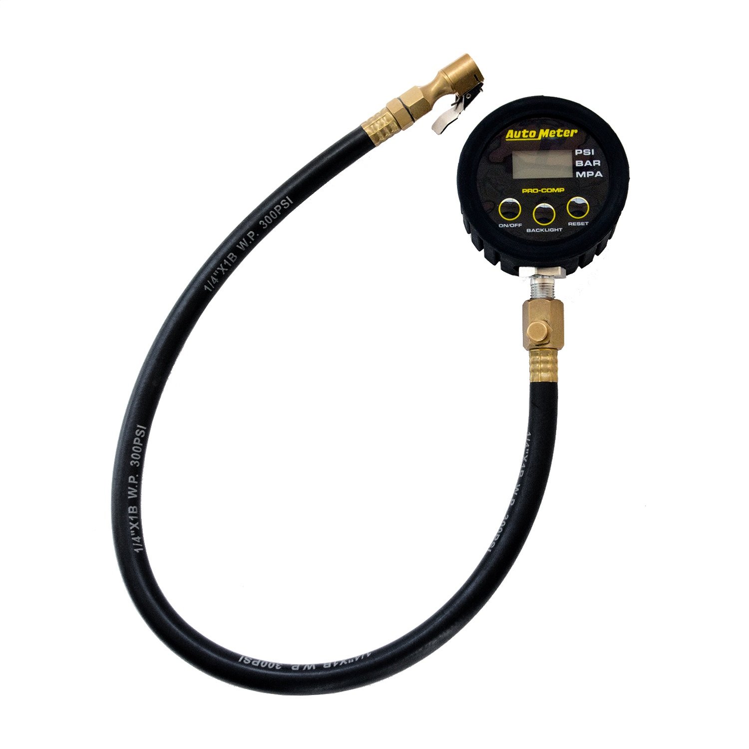 AUTO METER 2163 Pro Comp 0-50 PSI Digital Tire Pressure Gauge with Backlit Display & Memory Function - Includes Protective Case | Perfect for Car, Truck, Motorcycle & Bicycle Tire Pressure Monitoring