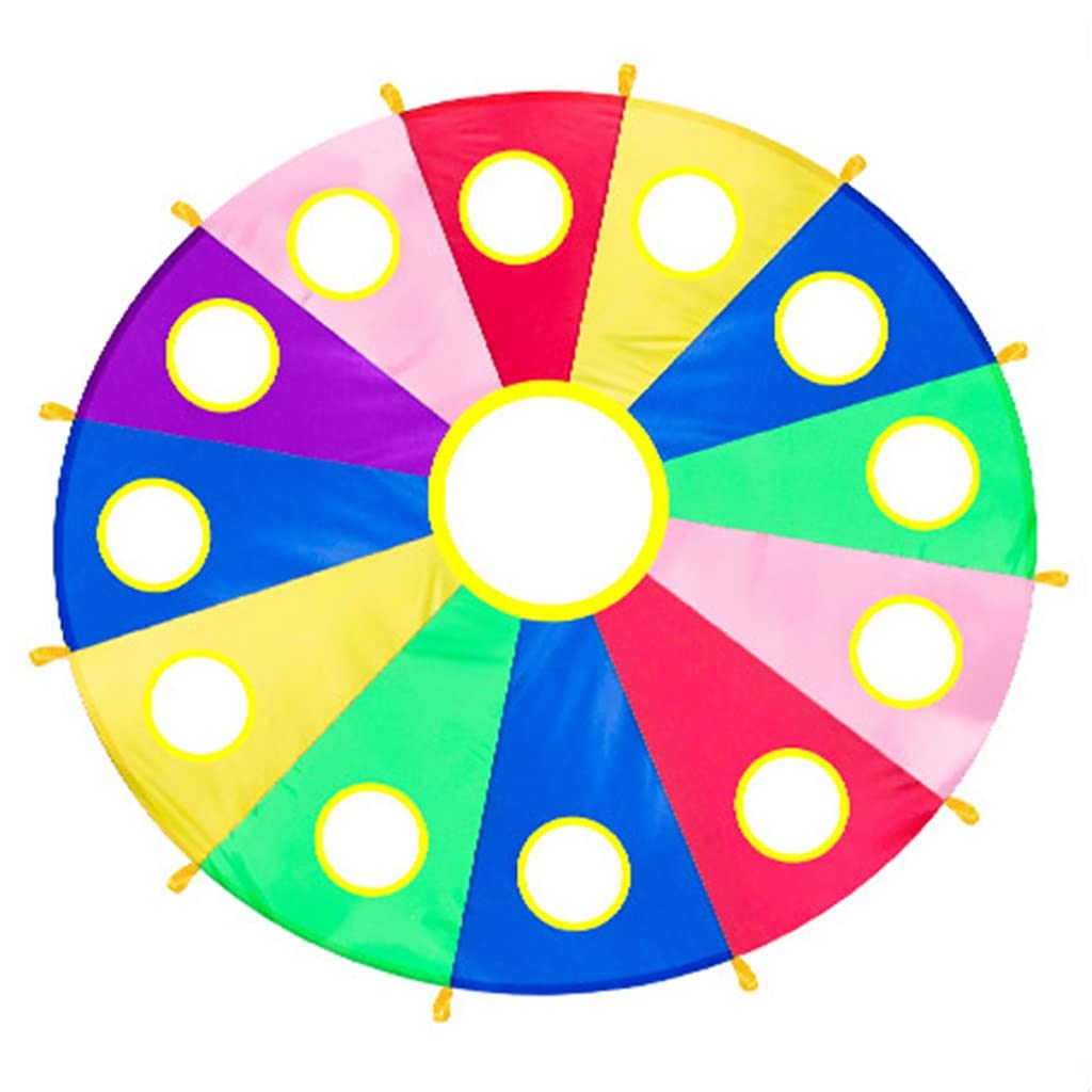 Rainbow Parachute Whack-a-Mole Game - 16.4ft Sensory Play Parachute for Kids, Nursery & Preschool Cooperative Group Activities - Perfect for Outdoor Play, Birthday Parties & Team Building Games