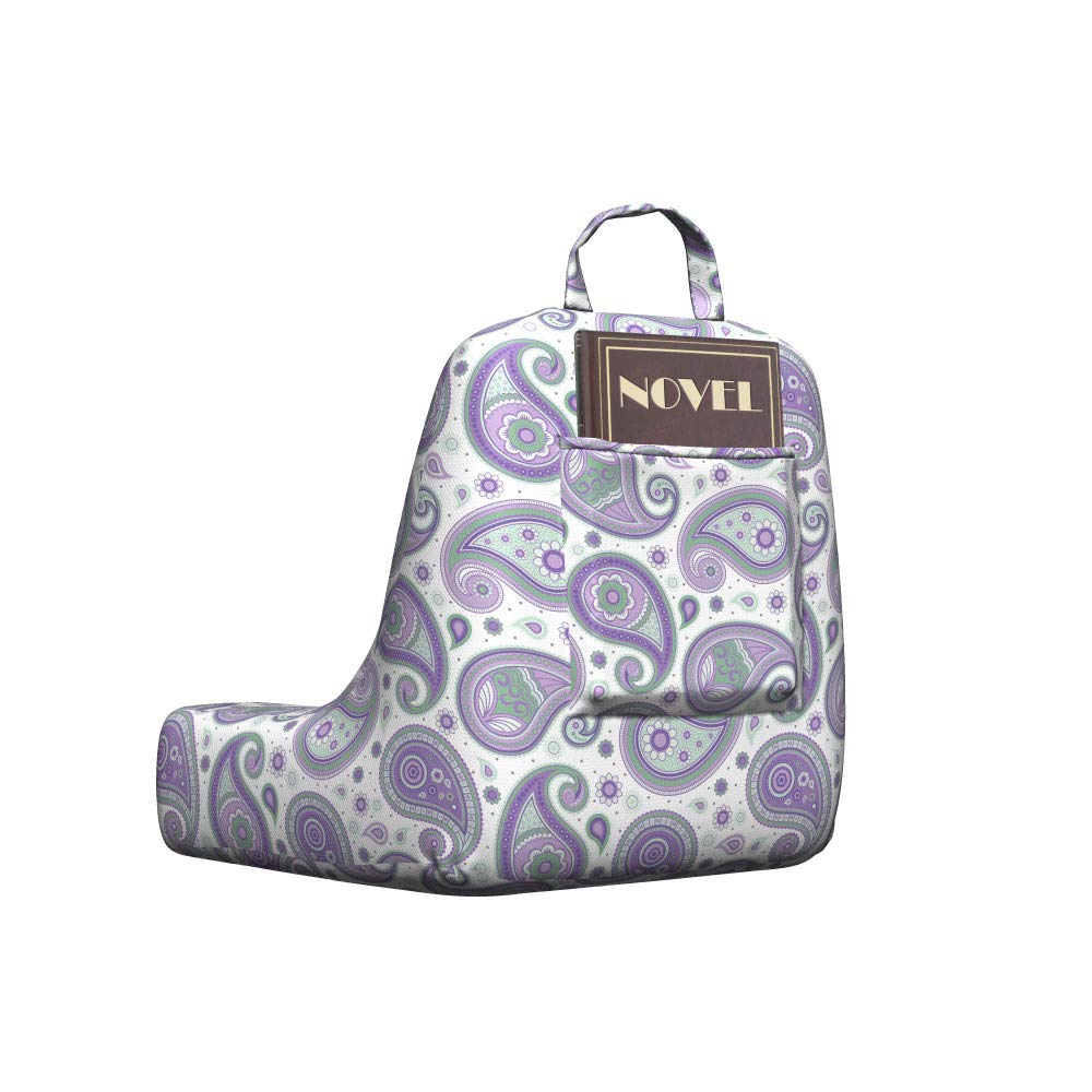 Ambesonne Paisley Reading Pillow Cover - Soft Floral Printed Bed Rest Case in Laurel Green Lavender, Small Size | Oriental Motif Pastel Tone Decor | Perfect for Reading, Lounging & Home Decor