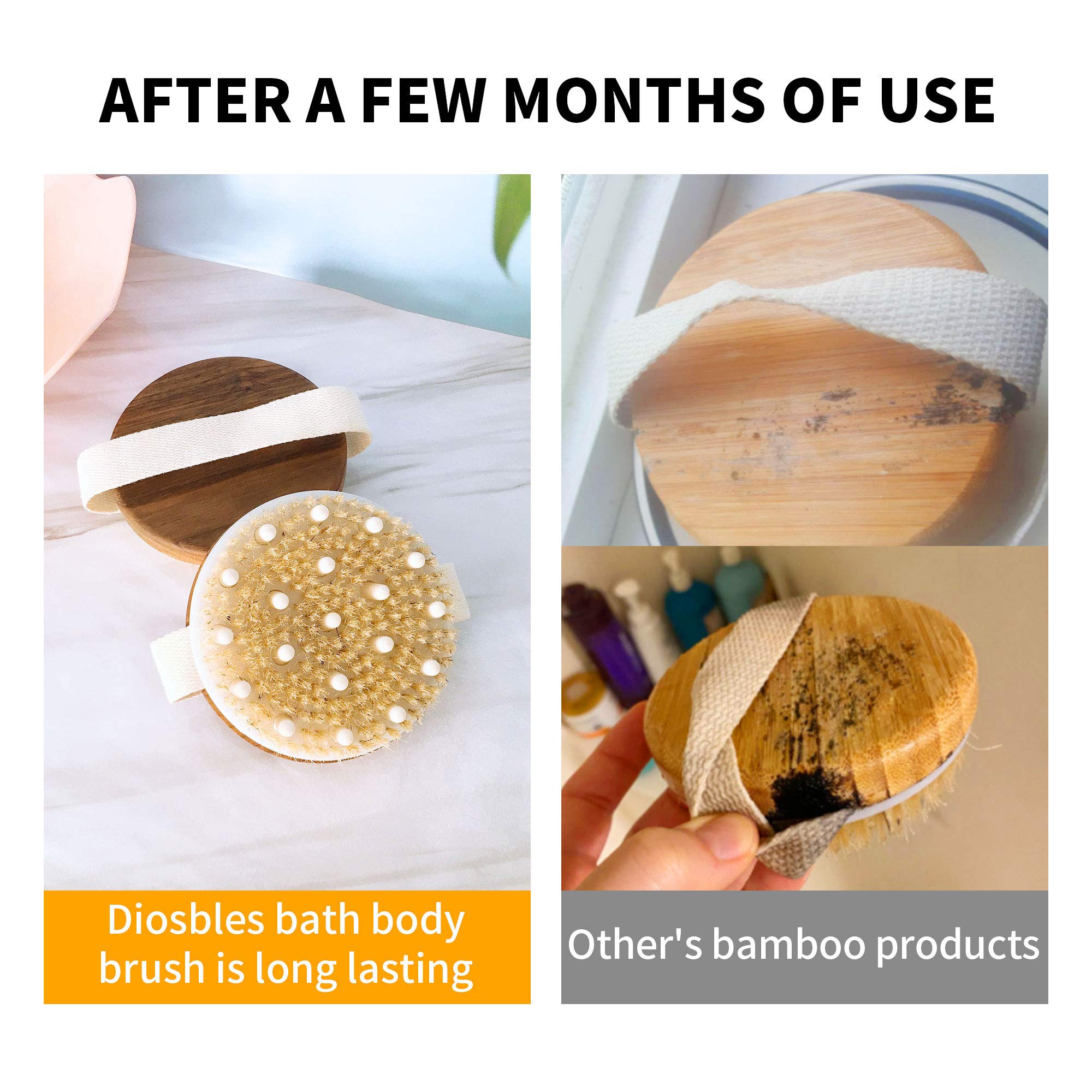 Premium Teak Wood Dry Brush for Exfoliation & Wet/Dry Brushing - Body Scrubber & Massage Brush for Shower & Spa - Perfect for Lymphatic Drainage & Skin Renewal